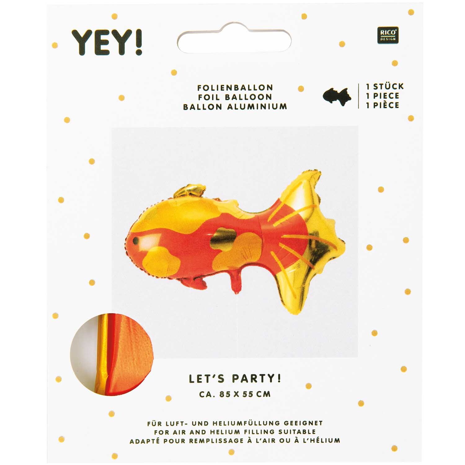 Folienballon Koi gold 85x54,5cm Folienballon Koi gold 85x54,5cm