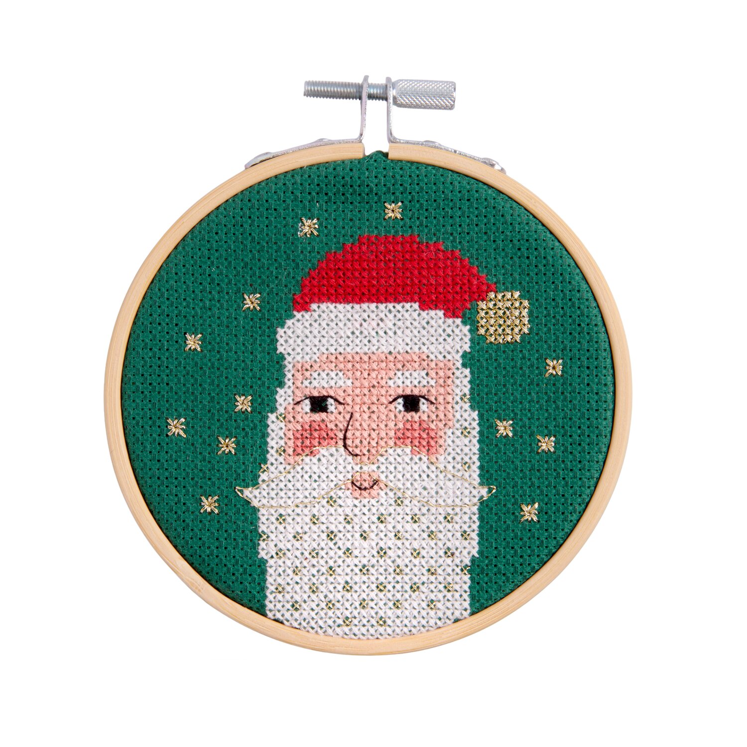 Stickpackung gez. Kreuzstich Weihnachtsmann Ø10cm von Rico Design
