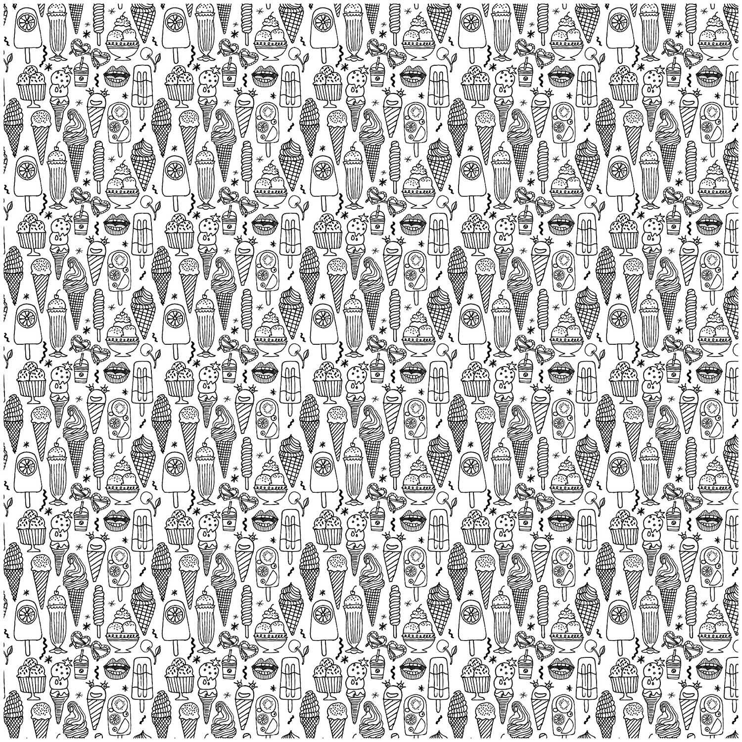 Stoff Eiscreme weiß-schwarz 140cm Stoff Eiscreme weiß-schwarz 140cm