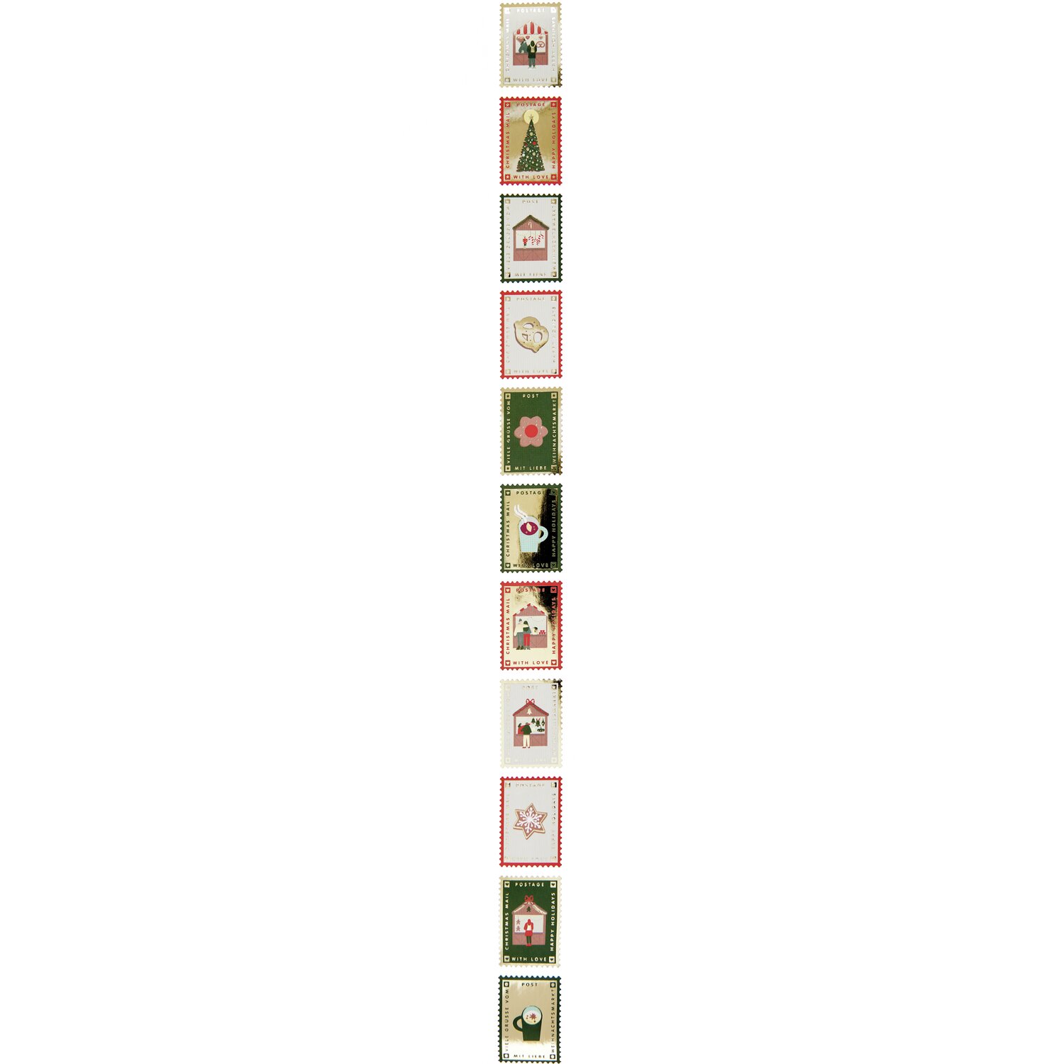 Paper Poetry Mini-Sticker Weihnachtsmarkt Briefmarken 120-teilig von Rico Design