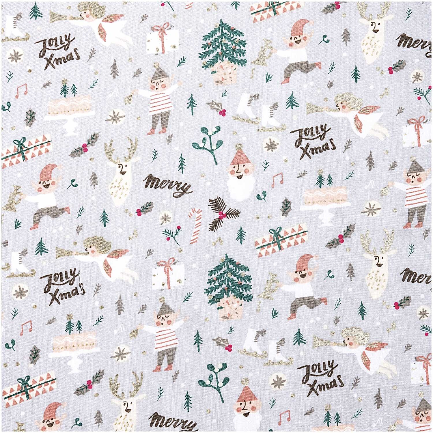 Druckstoff Elfen grau-gold-neon 50x140cm Druckstoff Elfen grau-gold-neon 50x140cm