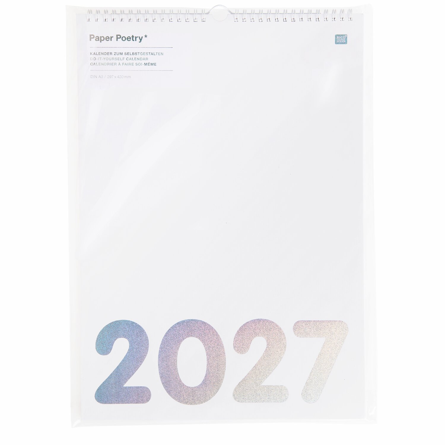 Paper Poetry Bastelkalender 2027 A3 Farbe Weiß von Rico Design