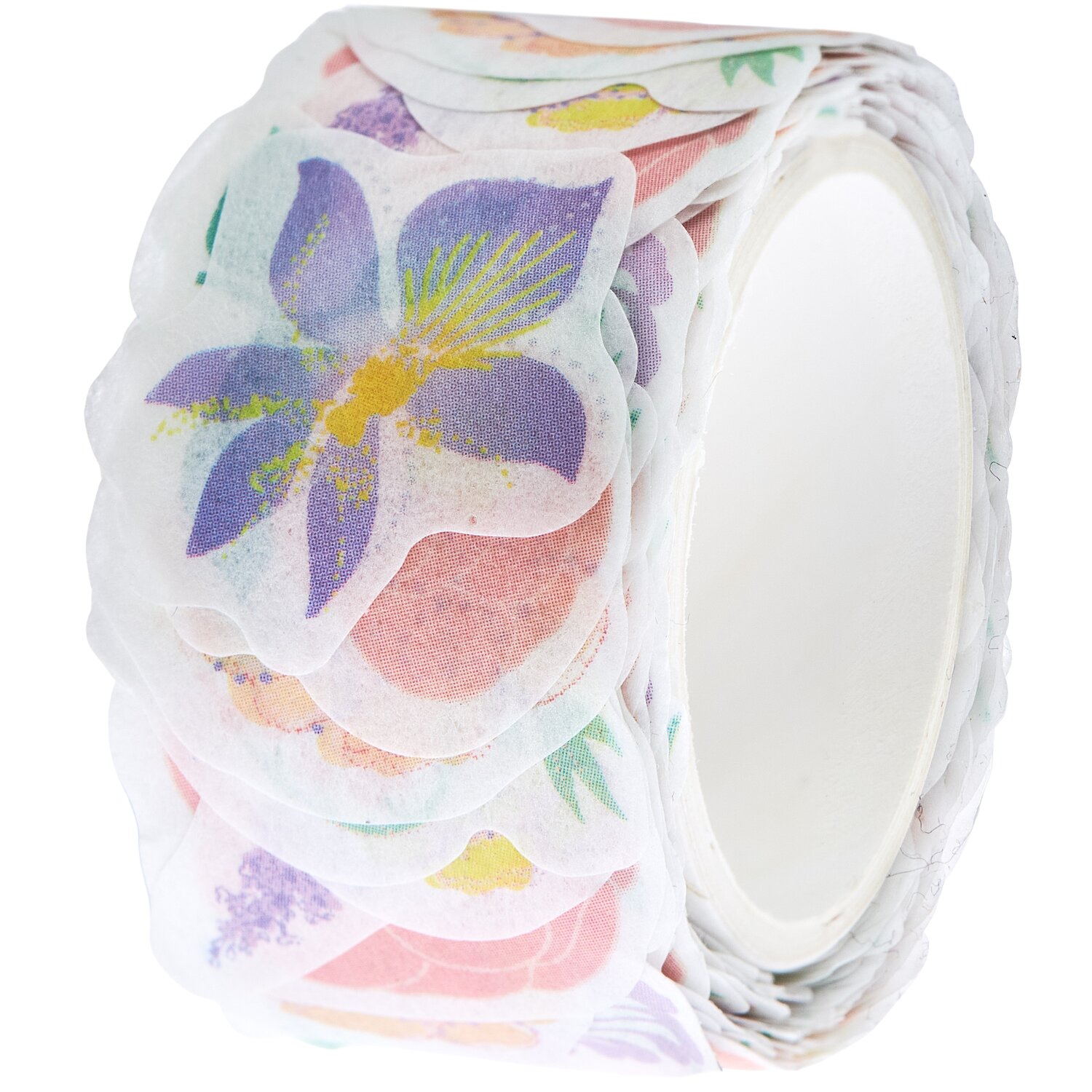Washi Sticker Blumen pastell 200 Stück, florale Aufkleber in sanften Farben, ideal für kreative Projekte und Dekorationen.