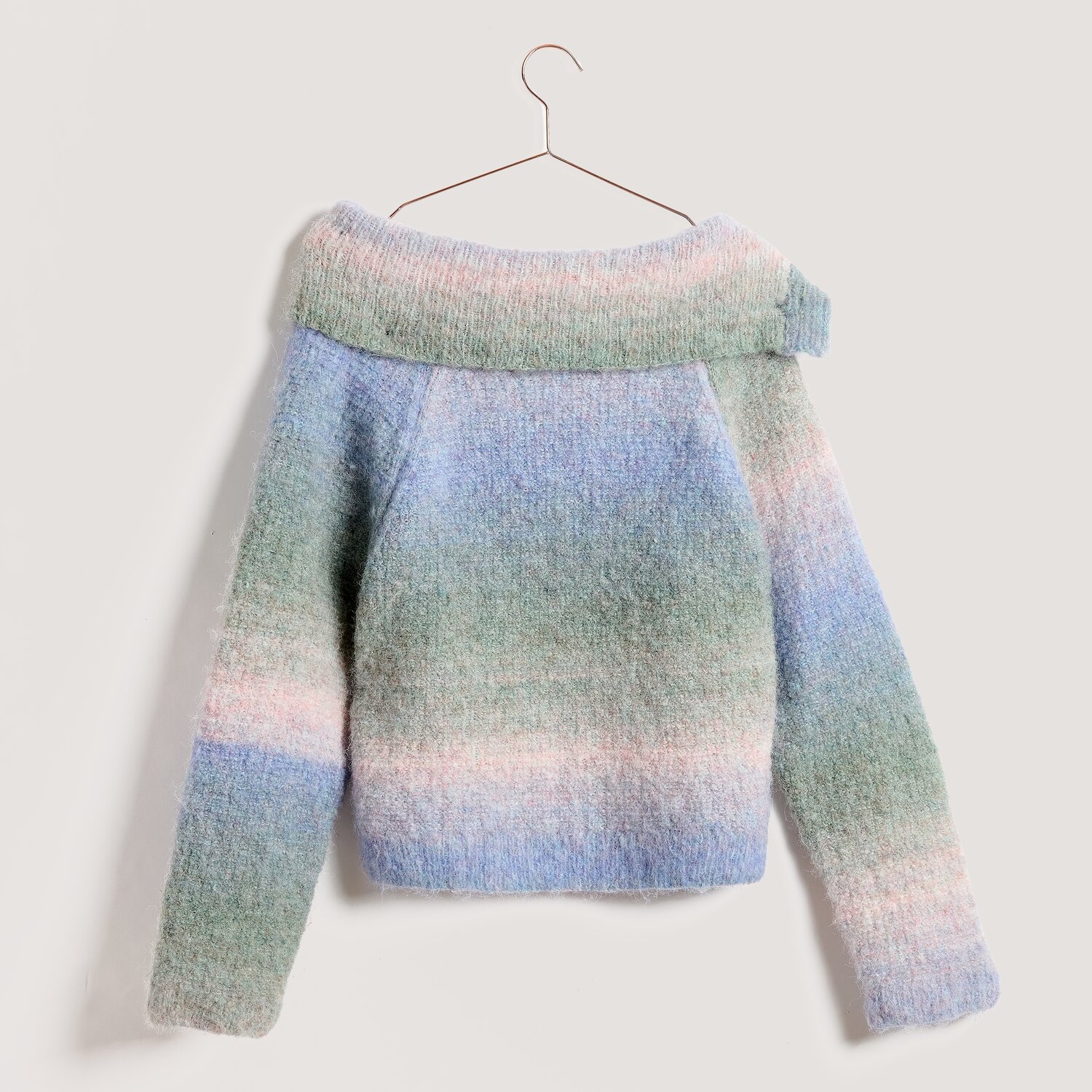 Creative Brushed Wool, Pullover aus weicher Verlaufsgarne, gestrickt mit Rico Design Garn, subtile Pastelltöne, lockere Passform, Subtitel 100g 415m