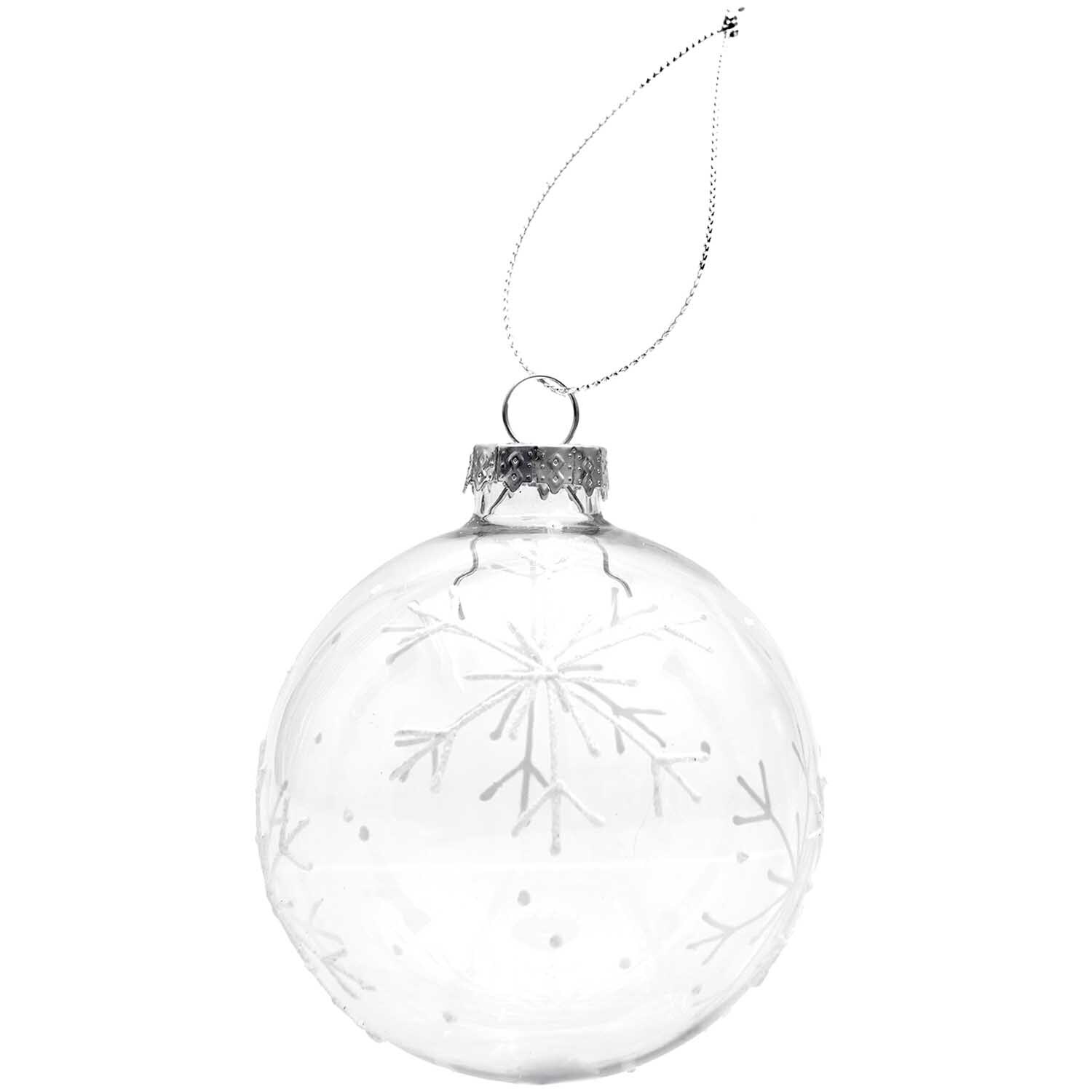 Glaskugel Baumschmuck mit Eiskristallen 8cm von C.Kreul 