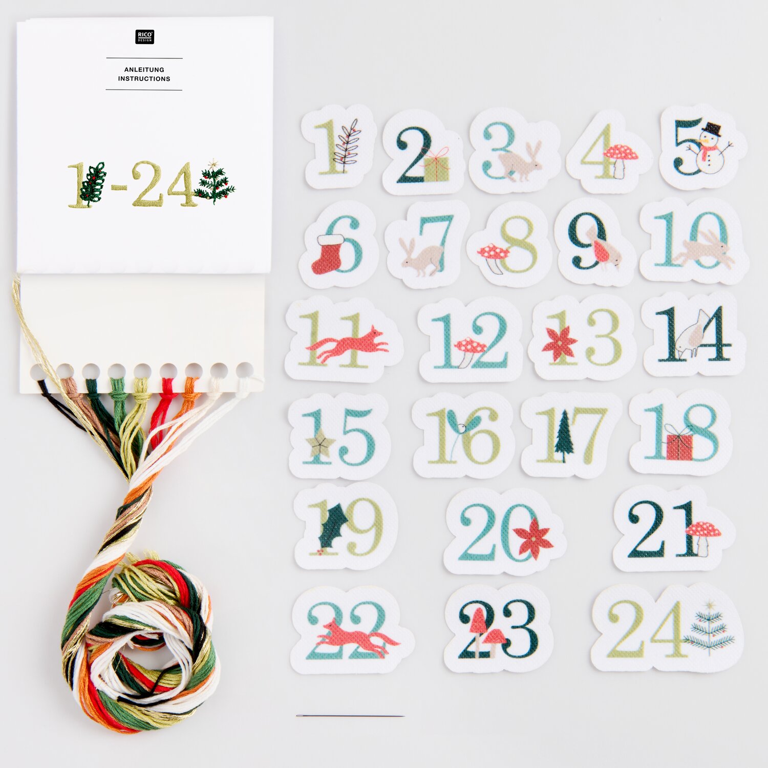 Stick & Stitch Packung Adventskalenderzahlen von Rico Design