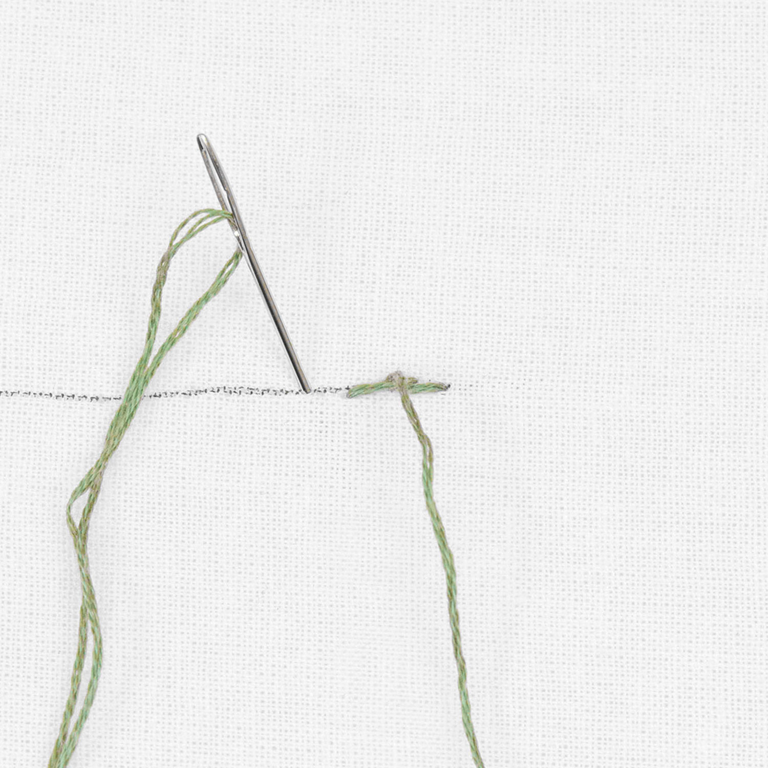 Schritt 8 in der Stickanleitung für einen Stielstich