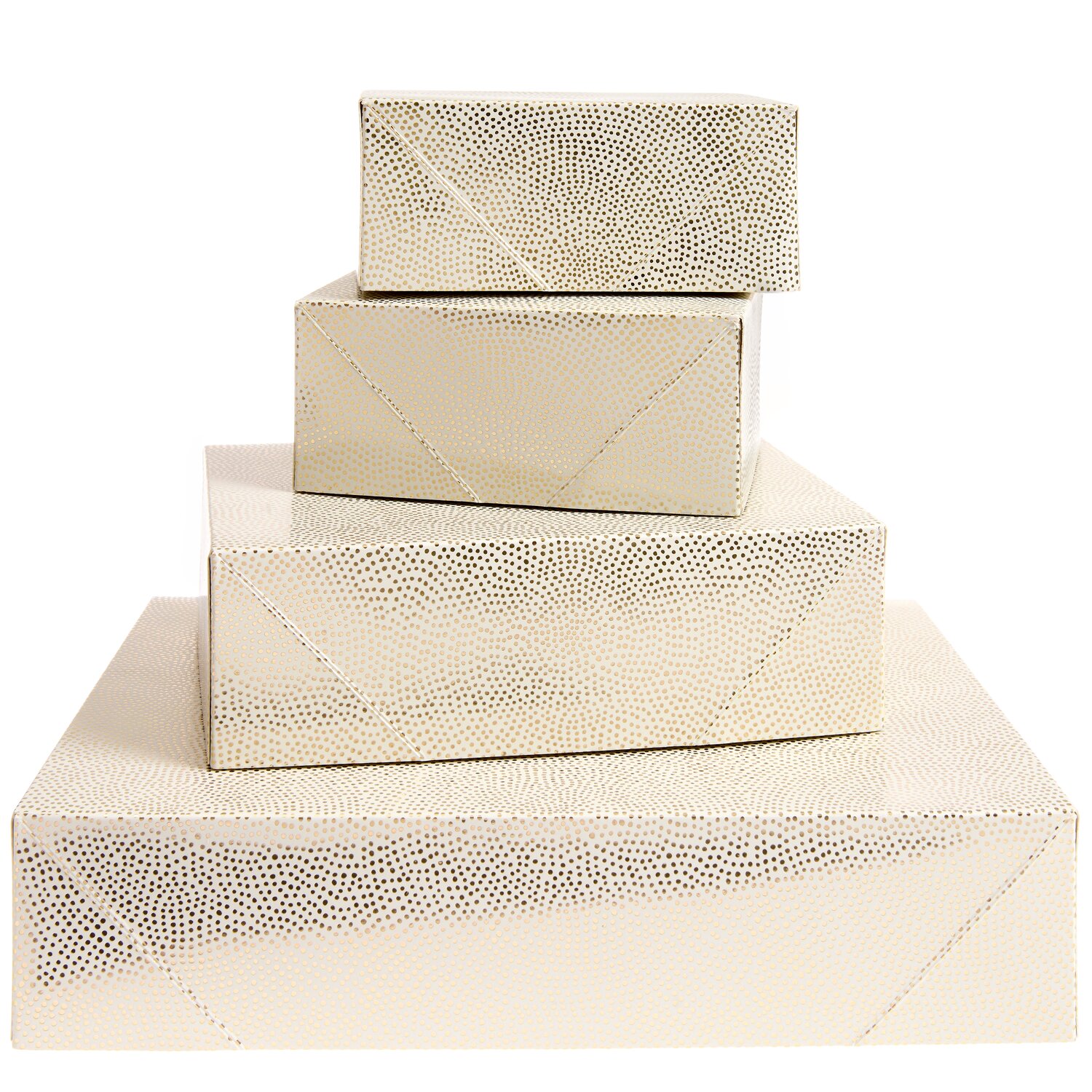Paper Poetry Papierschachtel Set Advent Pünktchen Gold 4 Stück von Rico Design