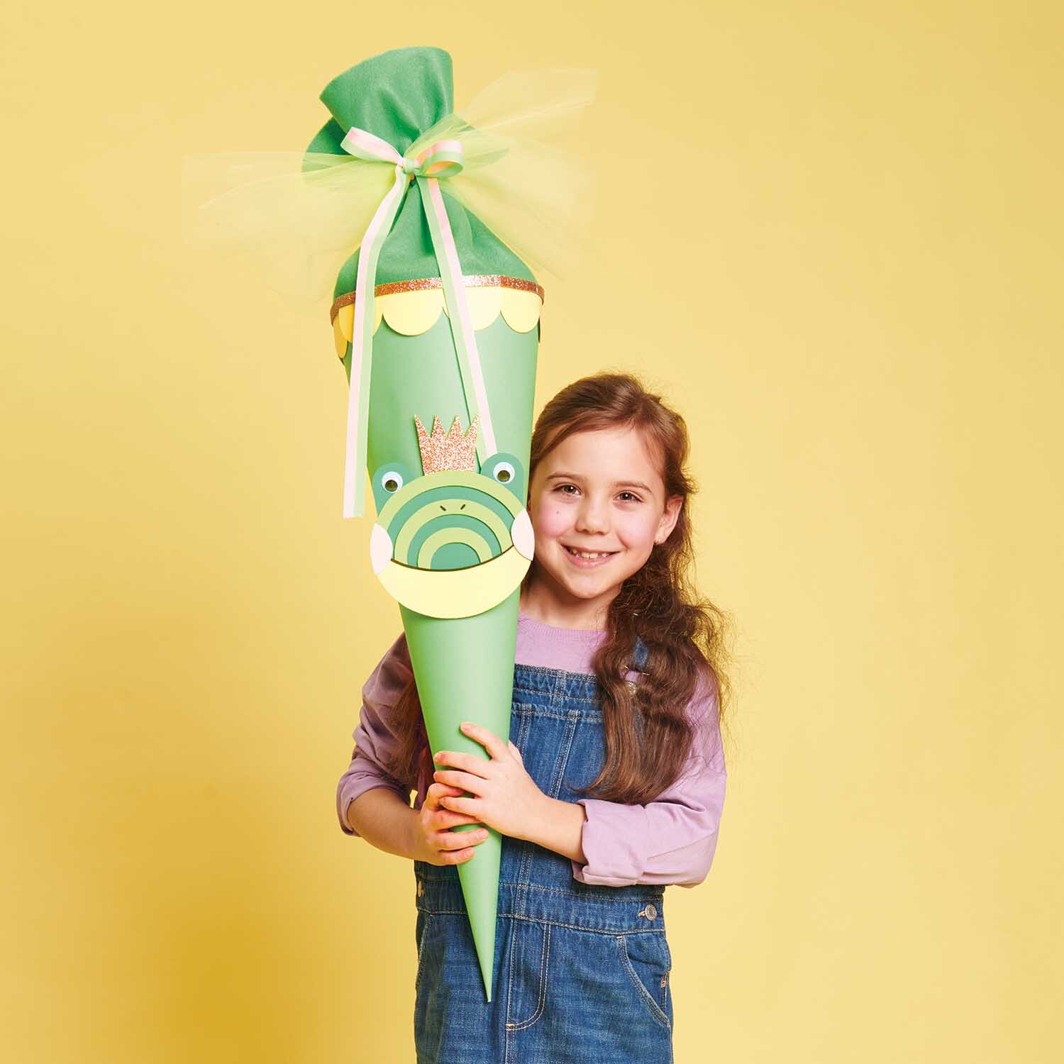 Bastelanleitung Schultüte Frosch