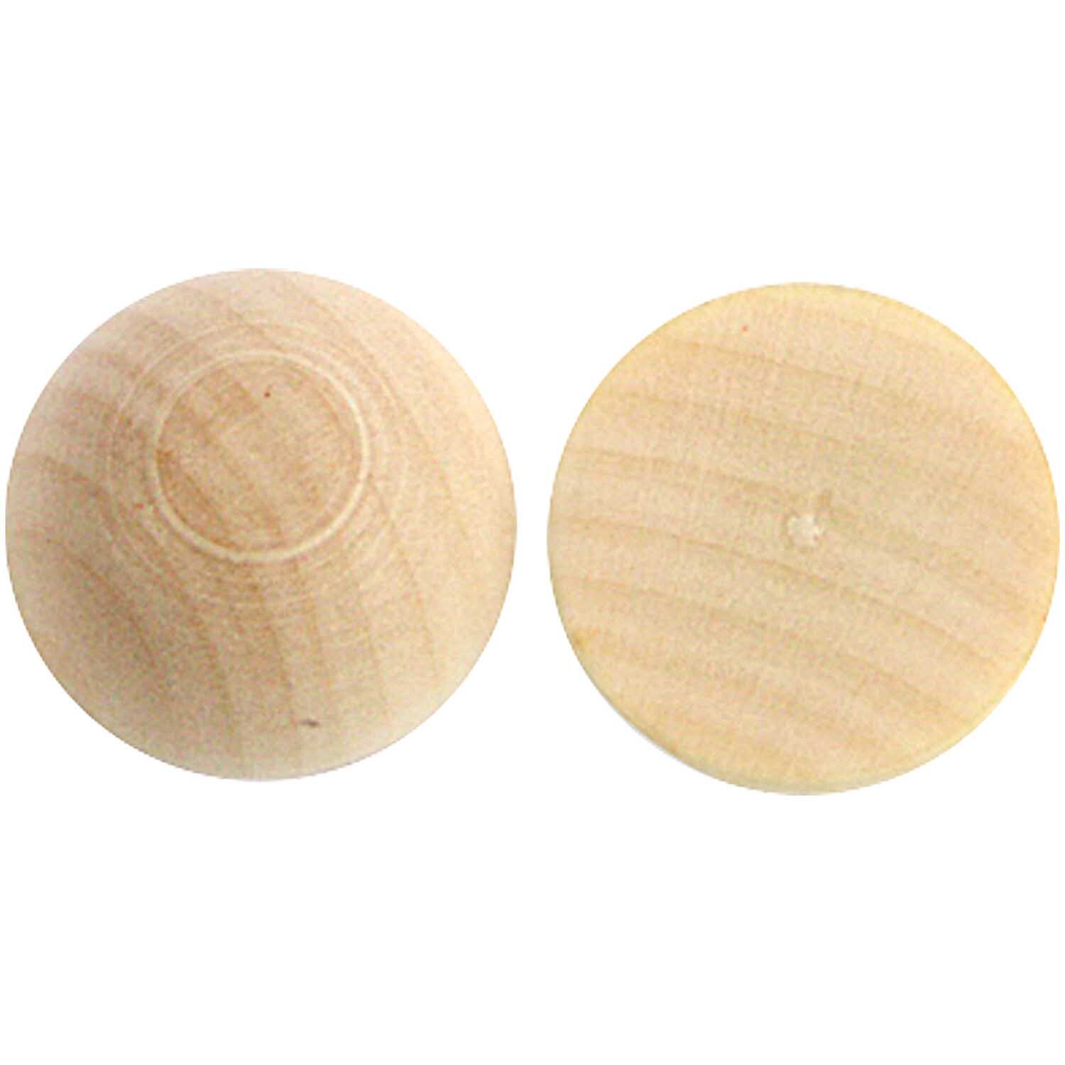 Halbkugel von Rico Design aus hellem Holz, zeigt eine glatte und eine flache Seite. Ideal für kreative Projekte.