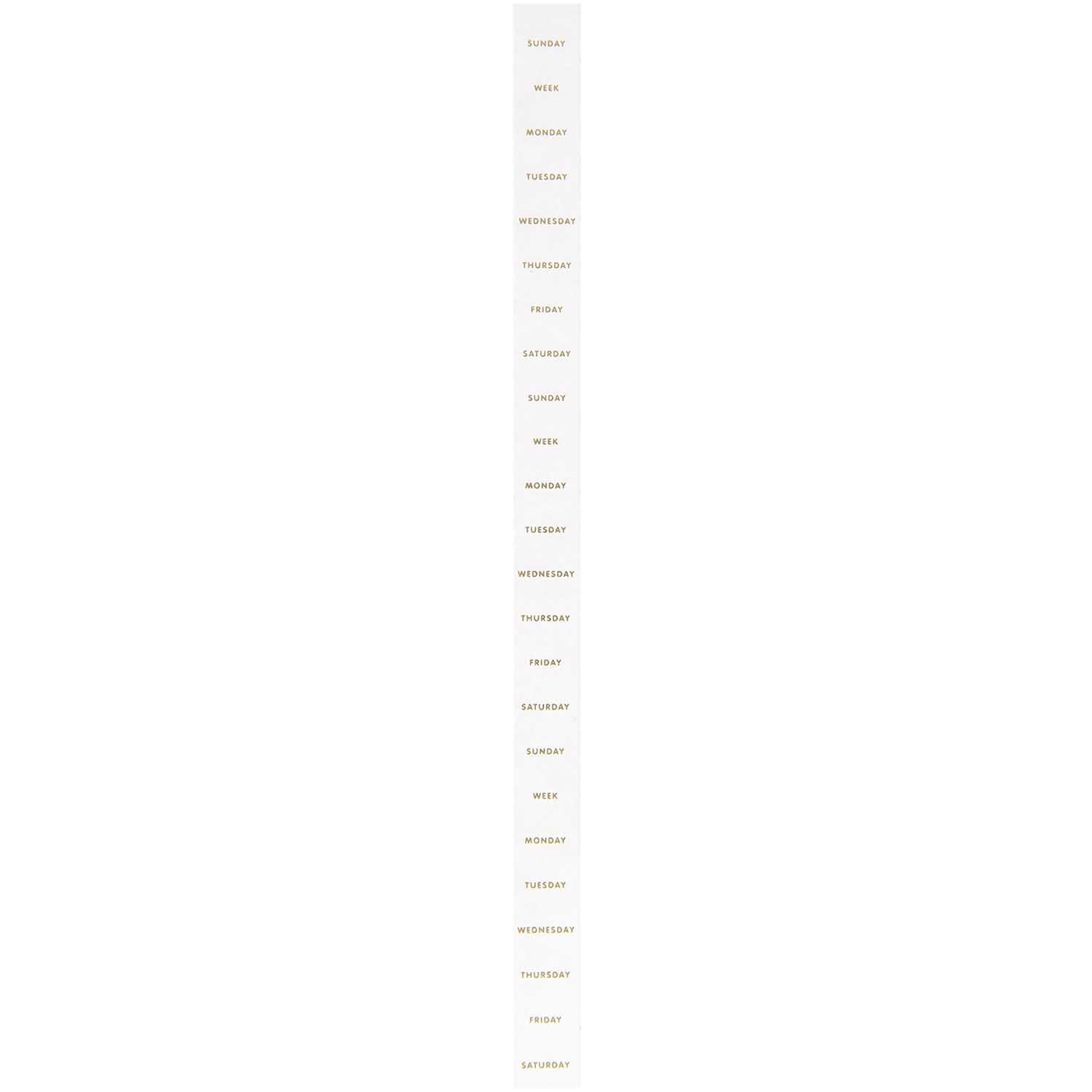 Paper Poetry Tape Wochentage weiß-gold 1,5cm 10m Paper Poetry Tape Wochentage weiß-gold 1,5cm 10m