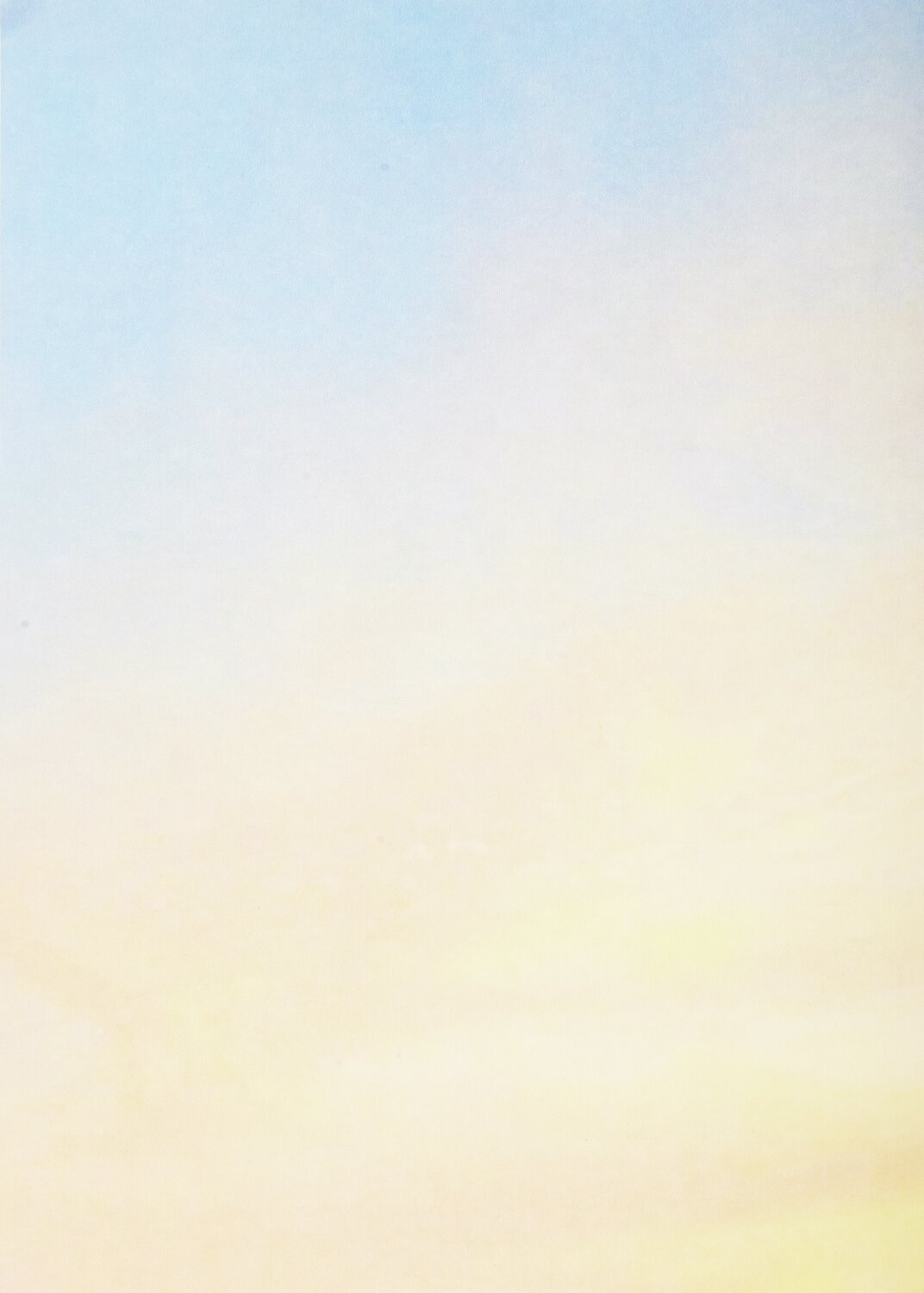 Paper Poetry Motivpapierblock The Sky is the Limit zeigt einen sanften Farbverlauf von Blau zu Gelb. Ideal für kreative Projekte.