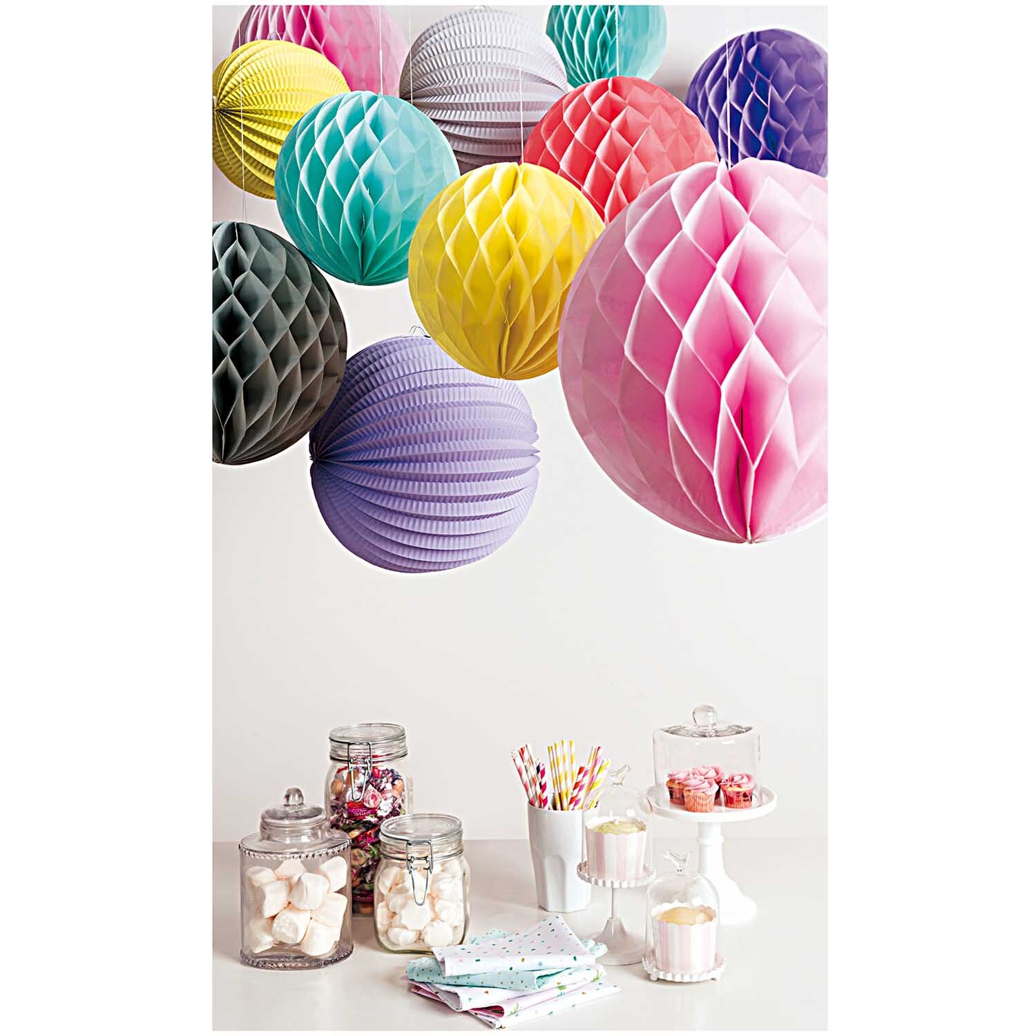 Wabenpapier Bälle pastell 3 Stück Wabenpapier Bälle pastell 3 Stück