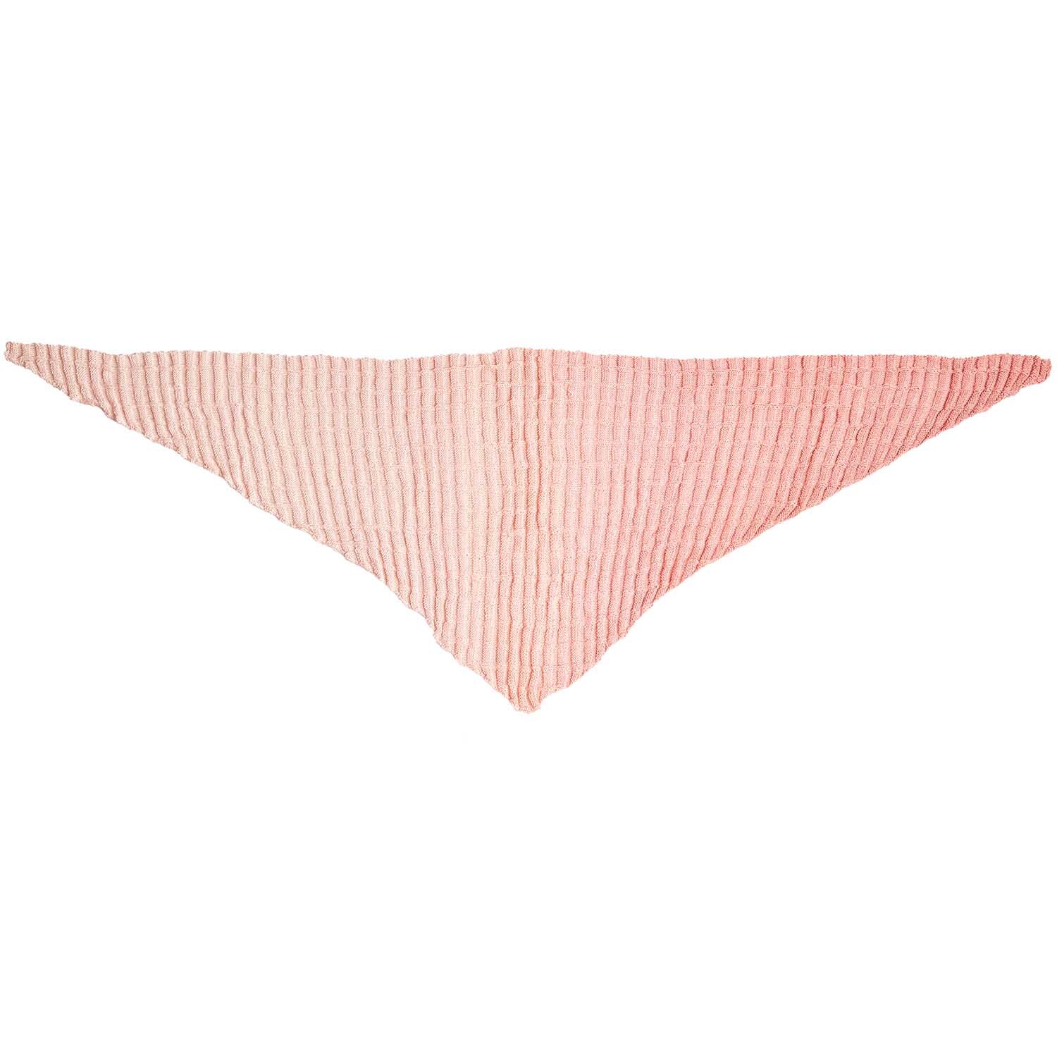 Creative Cotton Dégradé Lucky 8: Dreieckstuch in Apricot-Tönen, gestrickt aus Rico Design Garn.