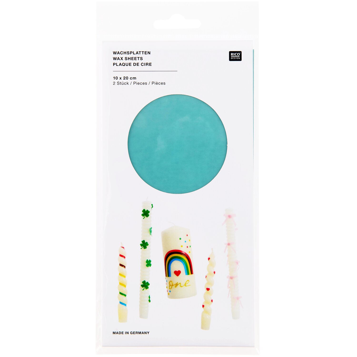 Wachsplatte 24x11cm Farbe Rauchblau von Rico Design