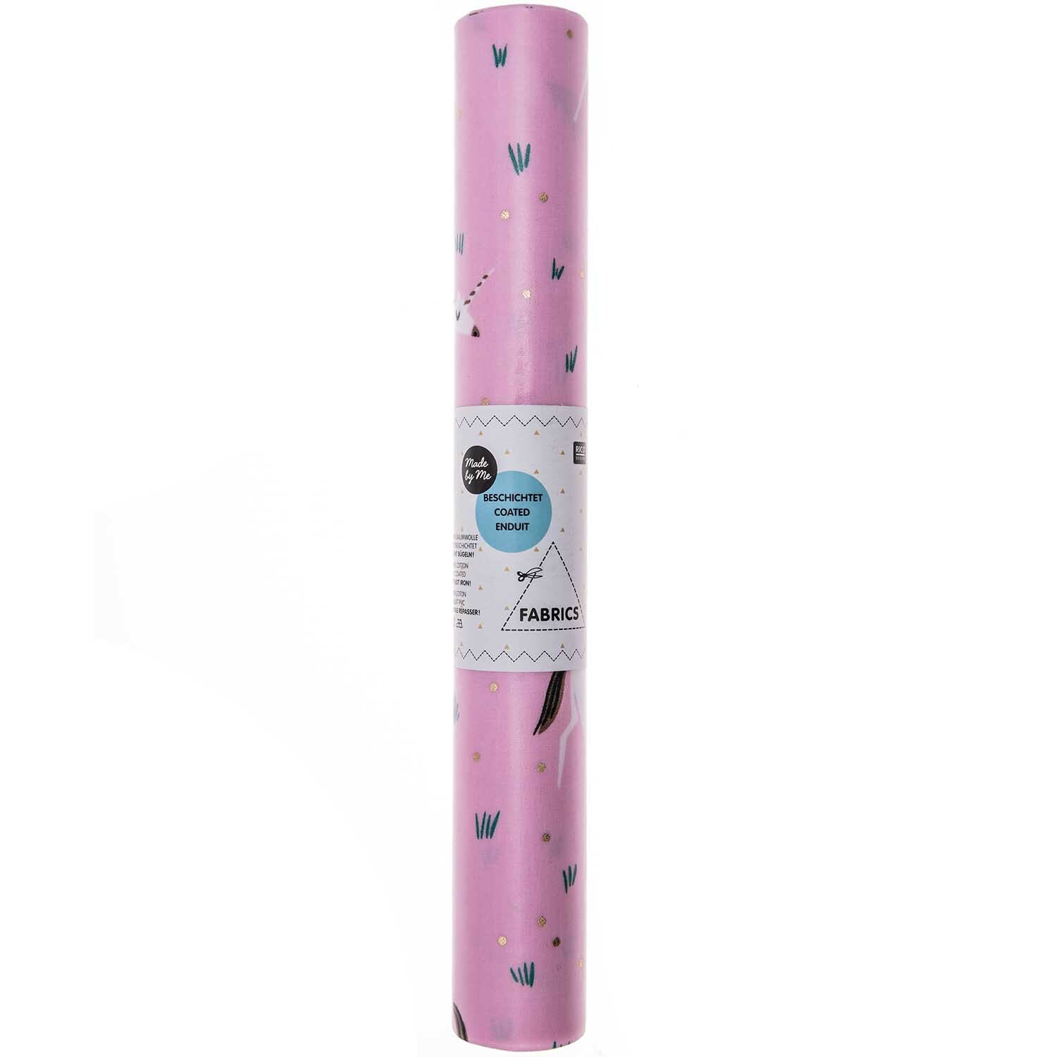 Druckstoff Einhorn rosa 25x70cm beschichtet Druckstoff Einhorn rosa 25x70cm beschichtet