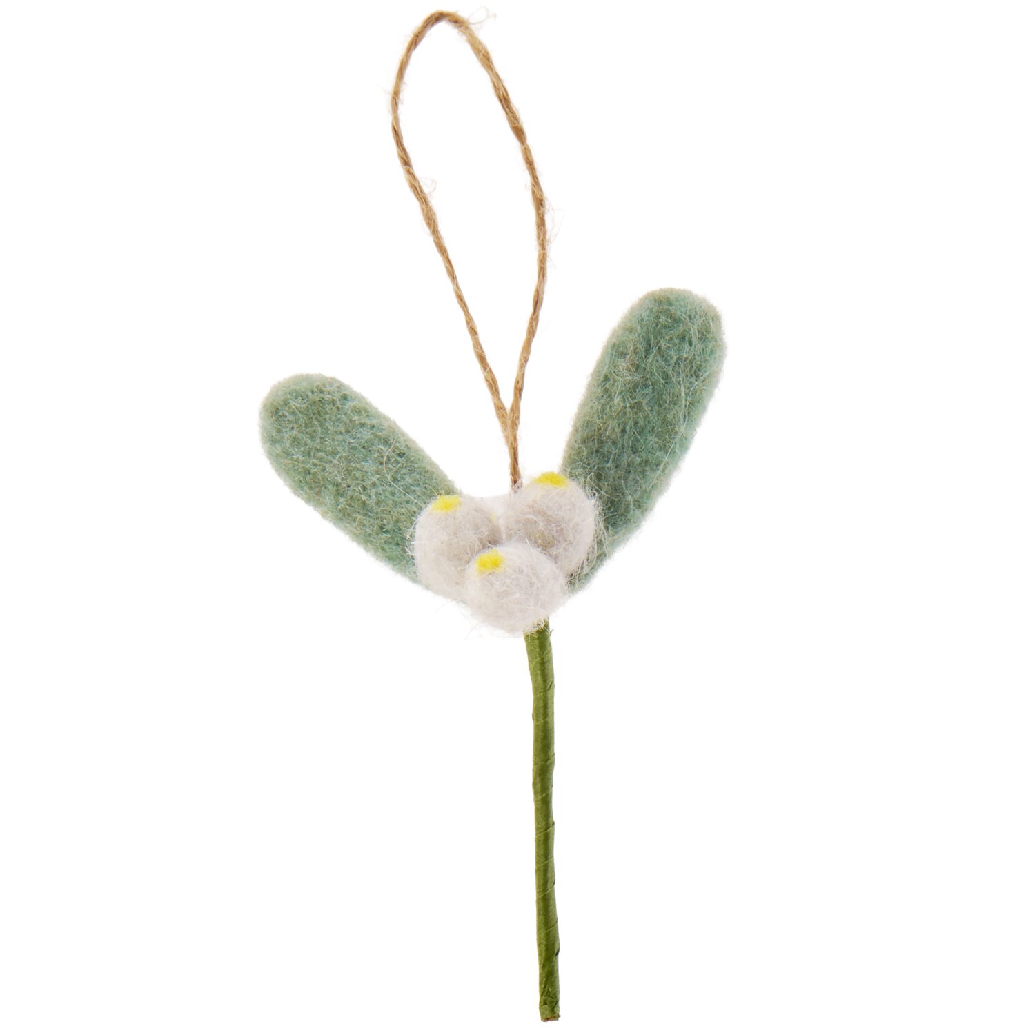 Filzhänger Mistelzweig Beeren Salbeigrün 6,5x9x2cm von Rico Design
