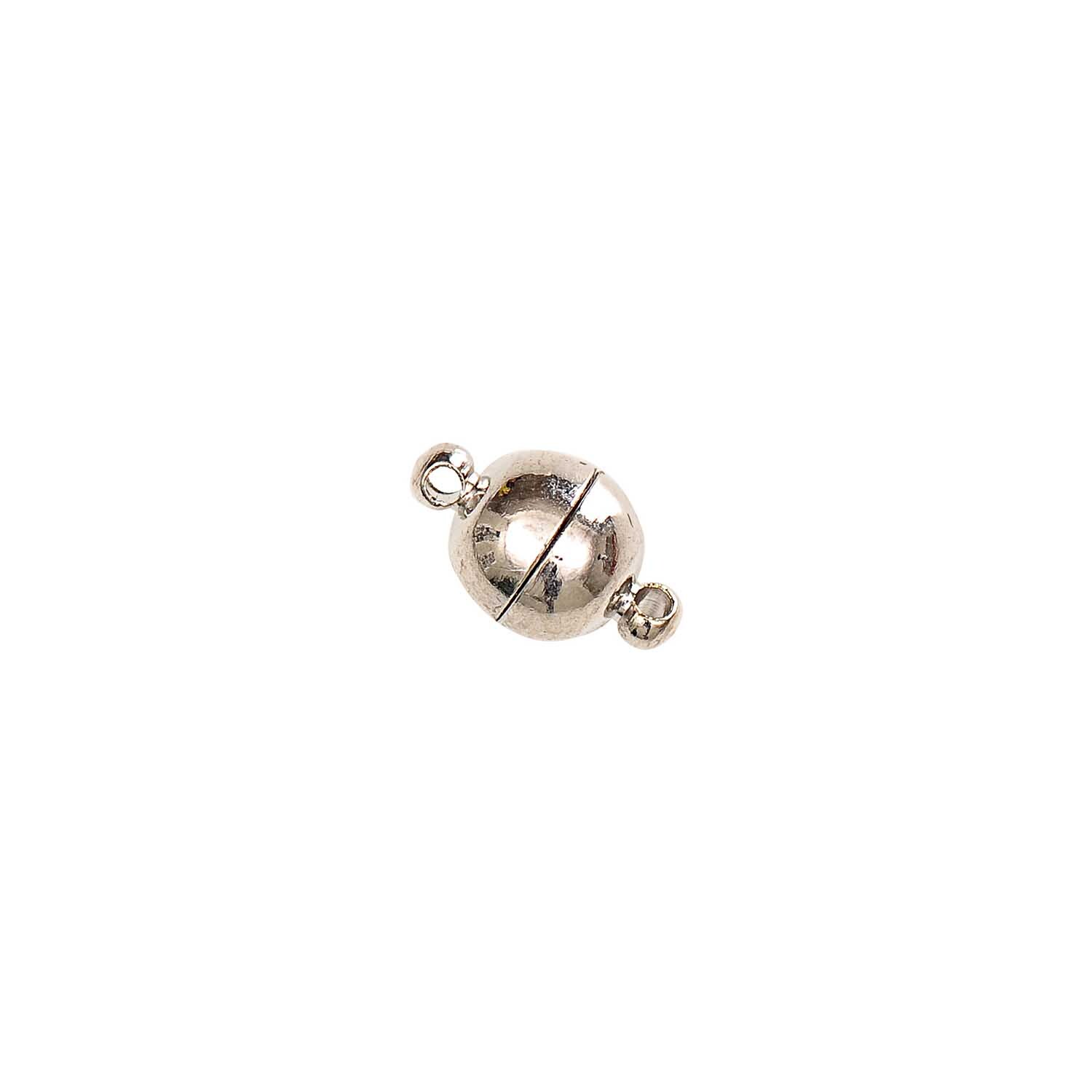 Magnetverschluß rund glatt silber 8mm