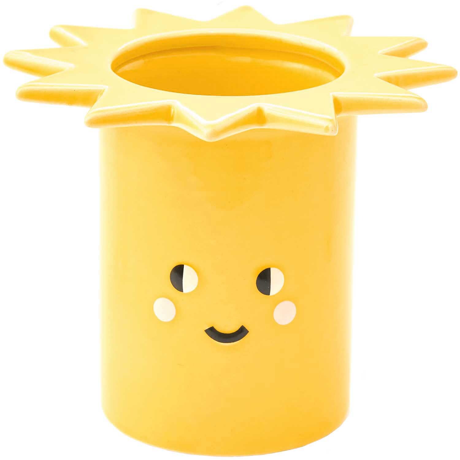 Keramik Vase Sonne gelb 14x14x11,5cm Keramik Vase Sonne gelb 14x14x11,5cm