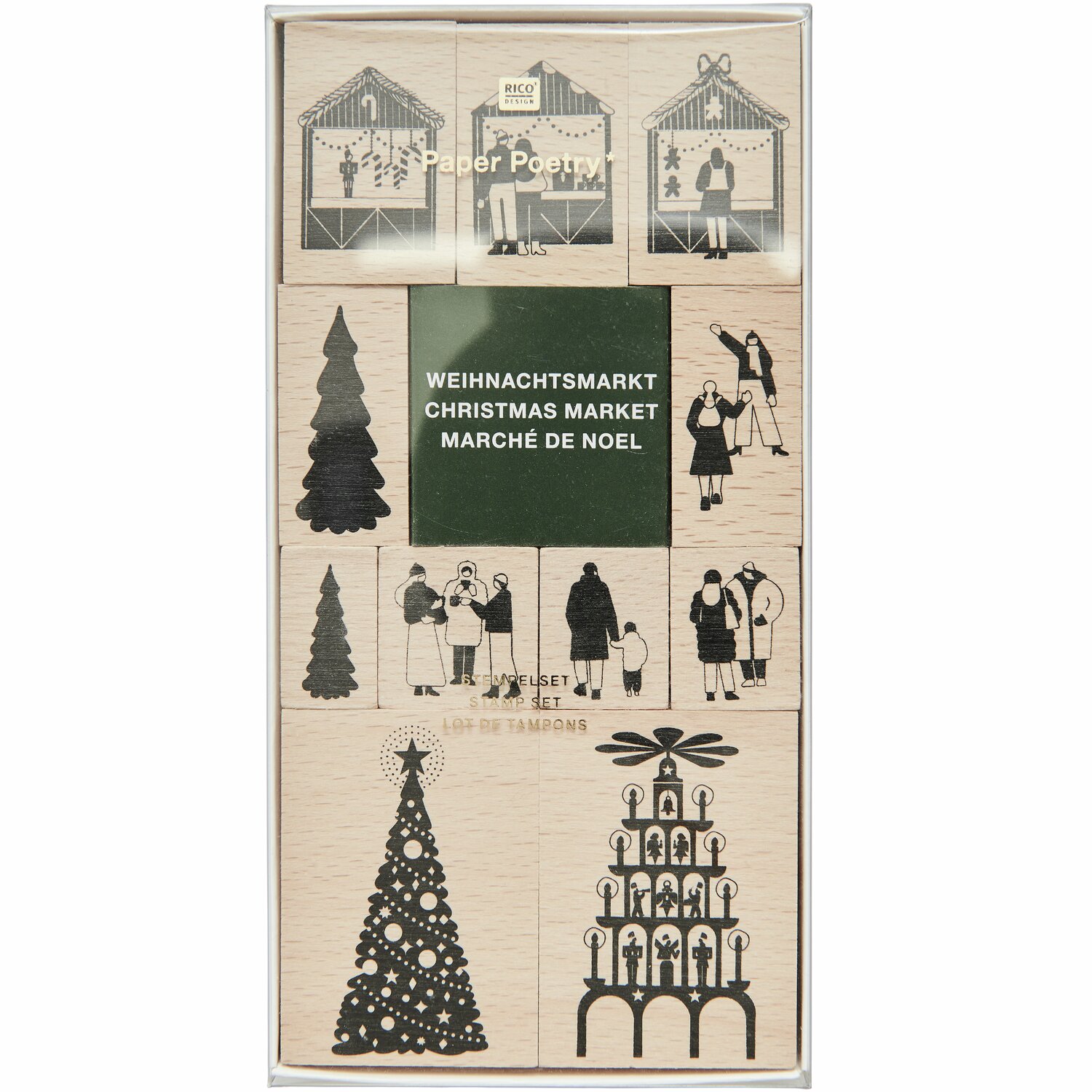 Stempelset Weihnachtsmarkt 11-teilig von Rico Design