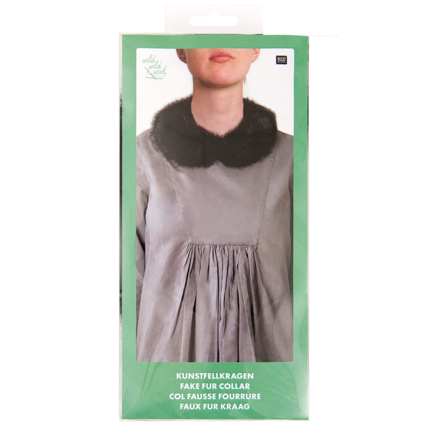 Kunstfellkragen schwarz von Rico Design