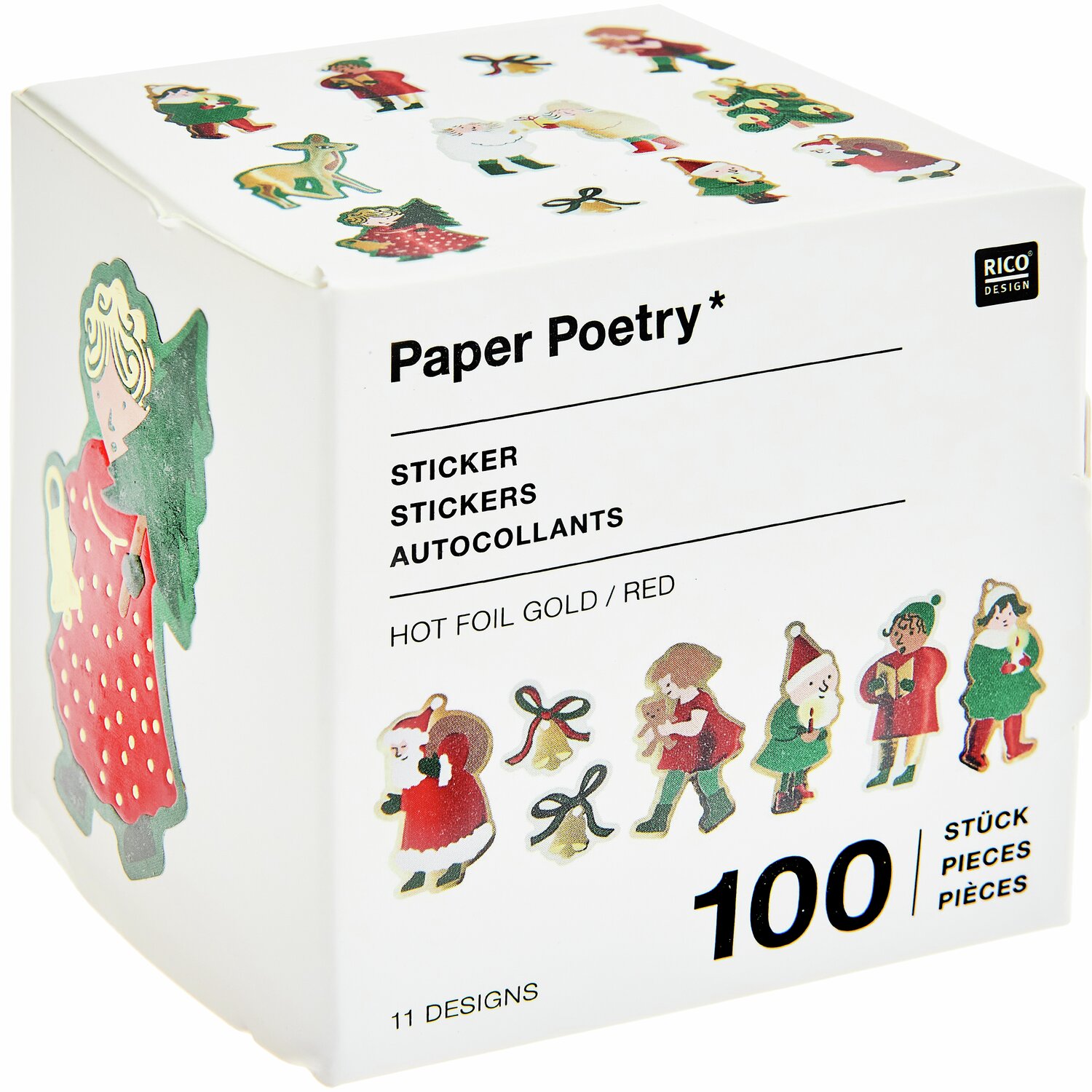 Paper Poetry Sticker Weihnachtsmarkt Kinder auf der Rolle 100-teilig von Rico Design