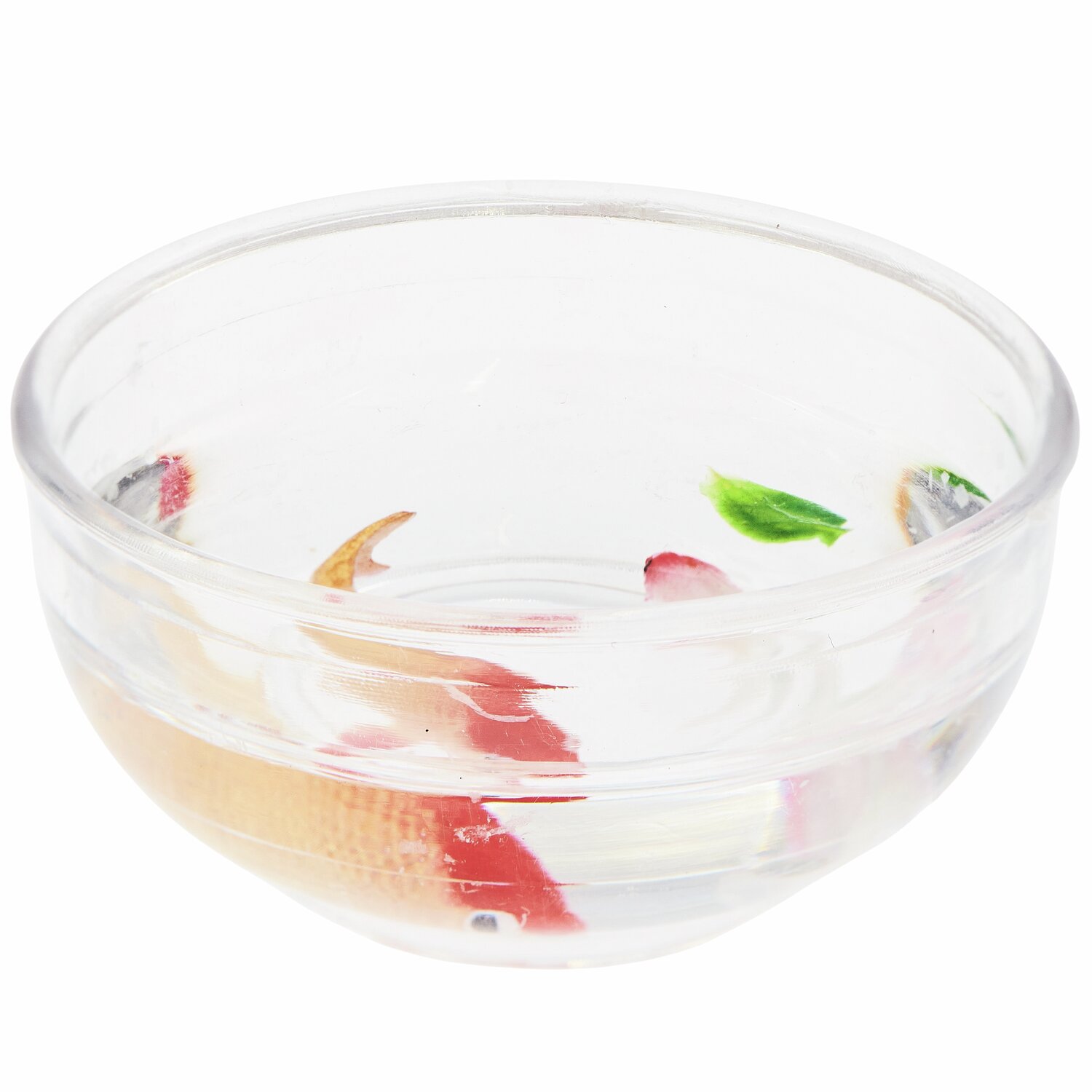Miniatur Fischglas von Rico Design mit bunten Fischen und Pflanzen in einem klaren Glasbehälter.