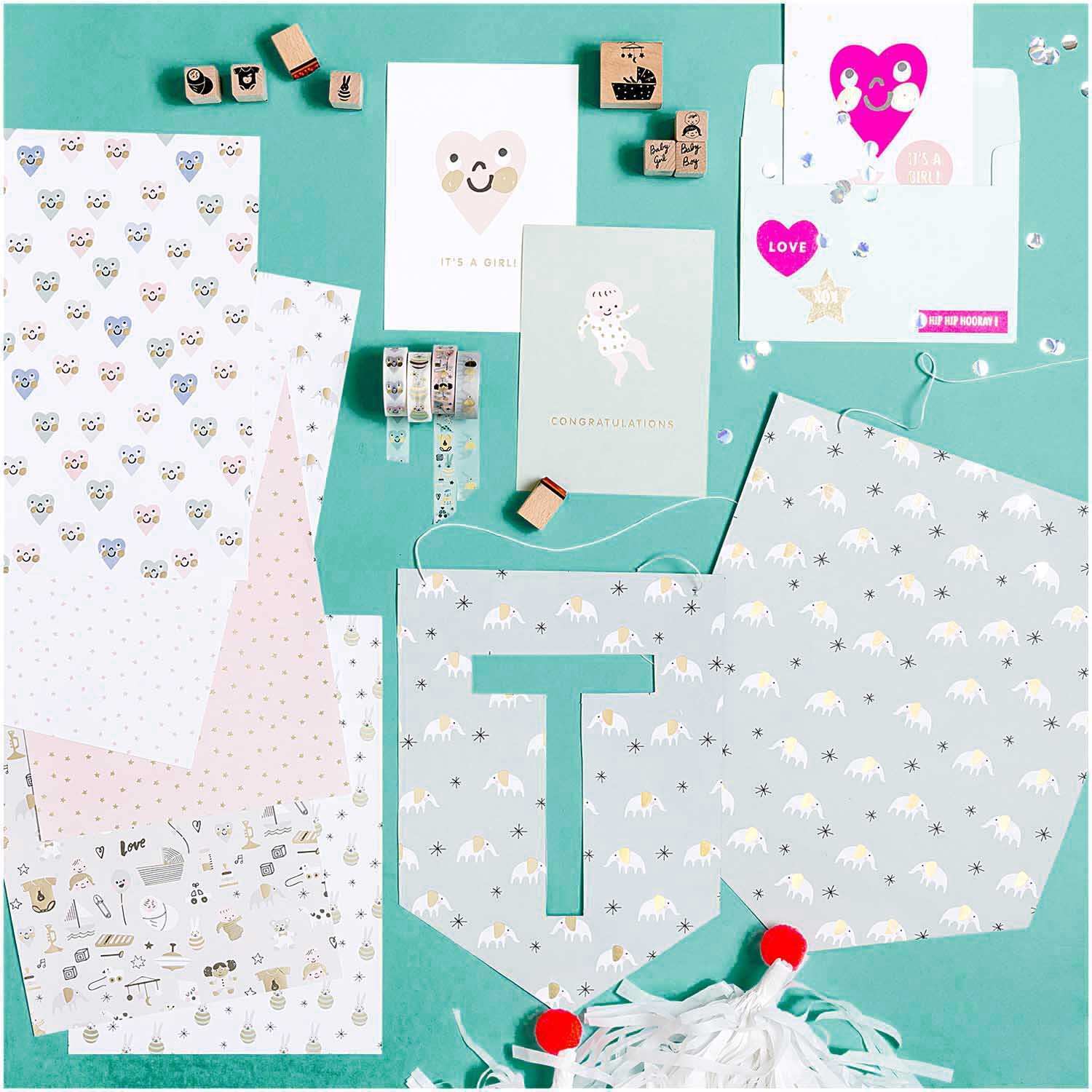 Paper Poetry Grußkartenset Hello Baby Hase Paper Poetry Grußkartenset Hello Baby Hase