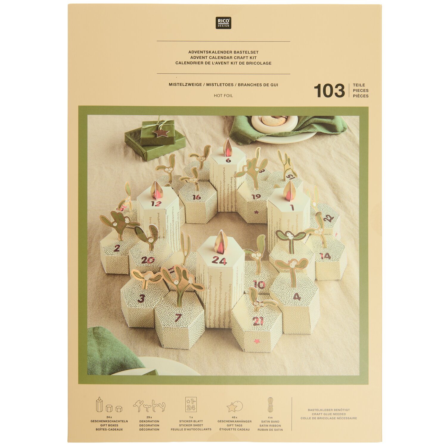 Adventskalender Bastelset Mistelzweige von Rico Design