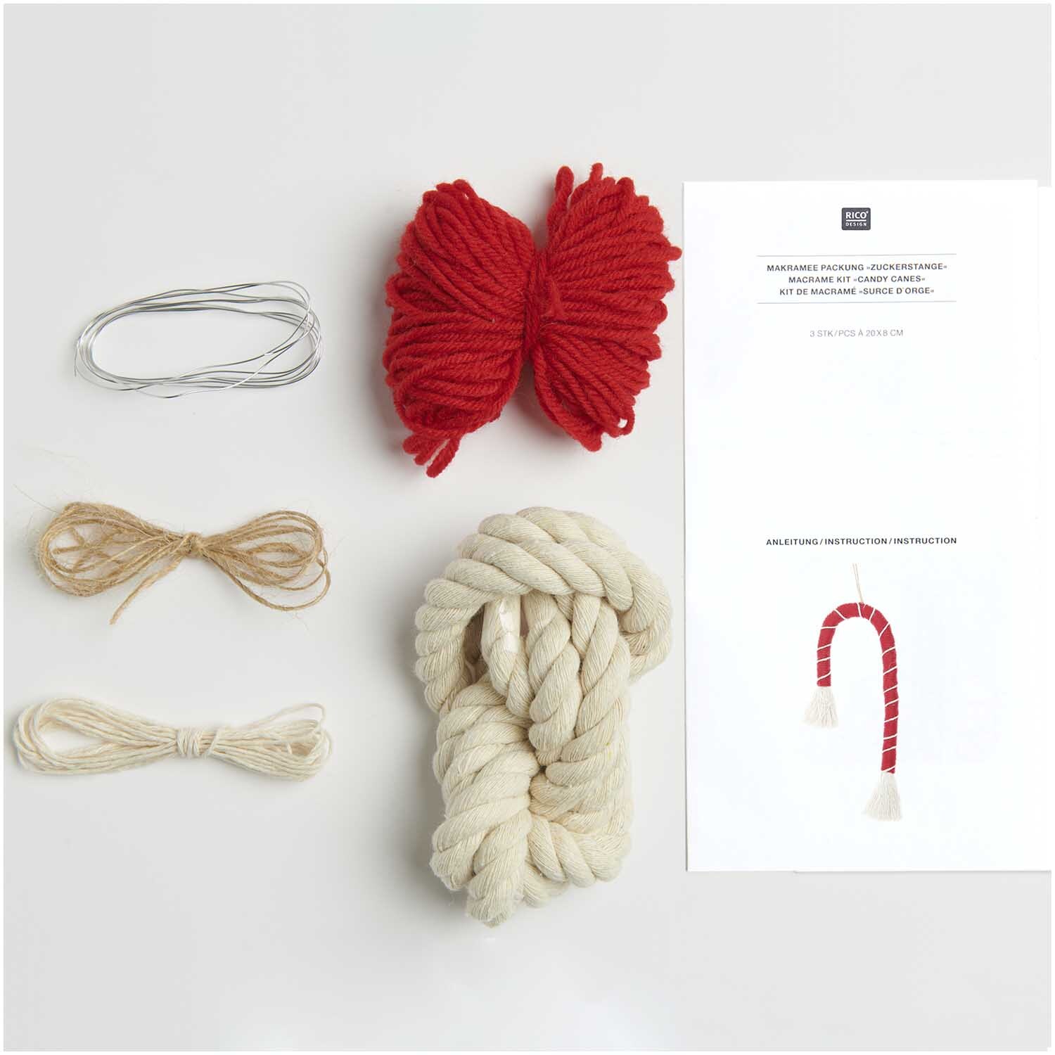 Makramee Set Zuckerstange 20x8cm 4 Stück Makramee Set Zuckerstange 20x8cm 4 Stück