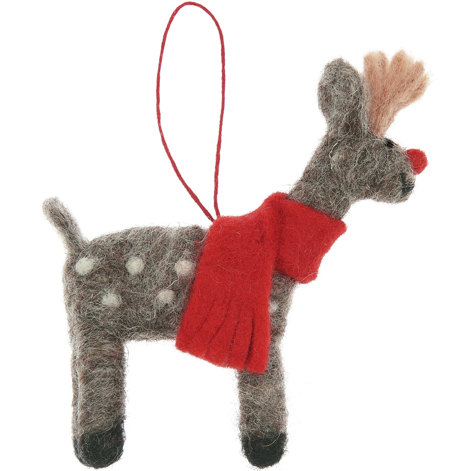 Aufhänger Filz-Hirsch mit Schal 12x8x2,5cm Farbe Braun von Rico Design