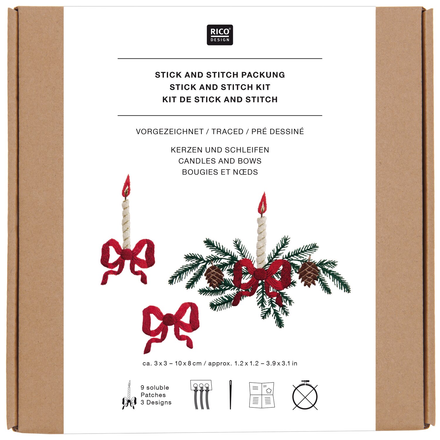 Stick & Stitch Packung Kerzen und Schleifen von Rico Design