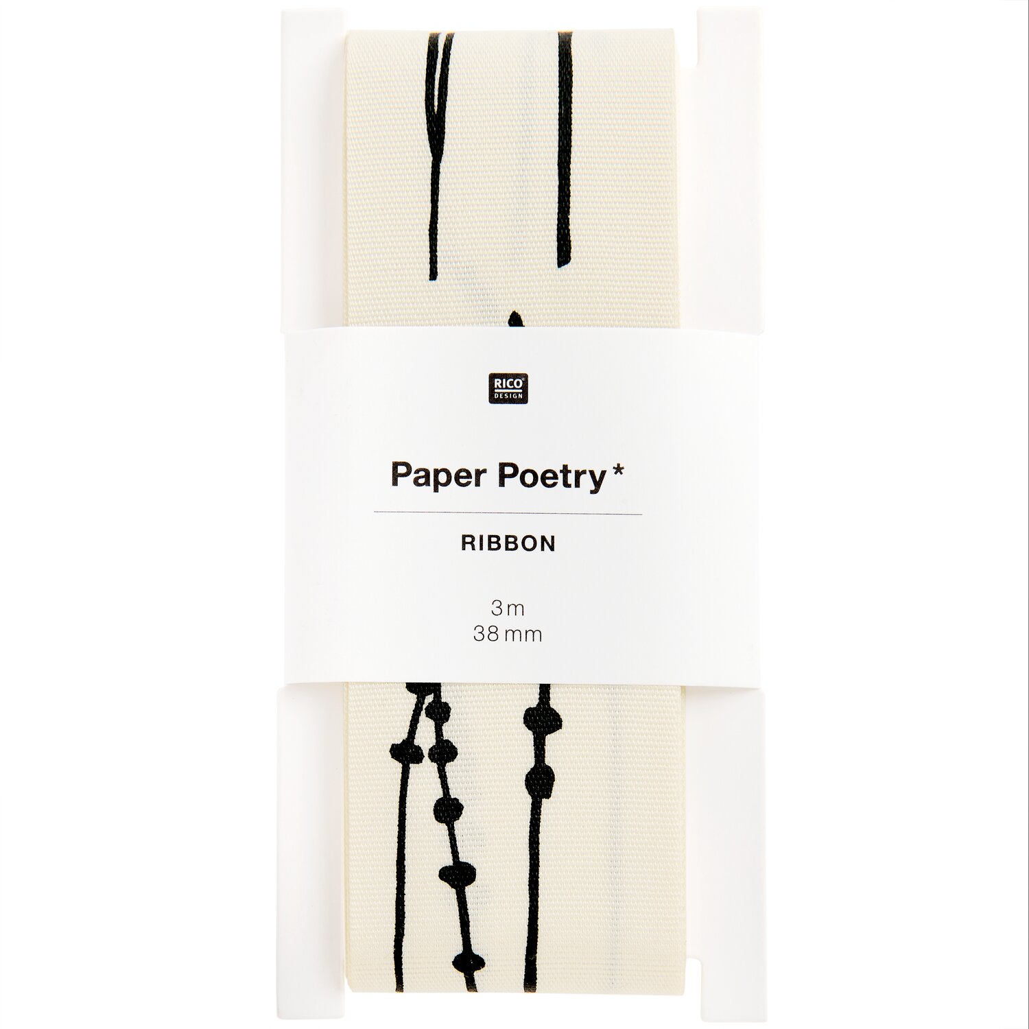 Paper Poetry Taftband Gräser Elfenbein 38mmx3m von Rico Design