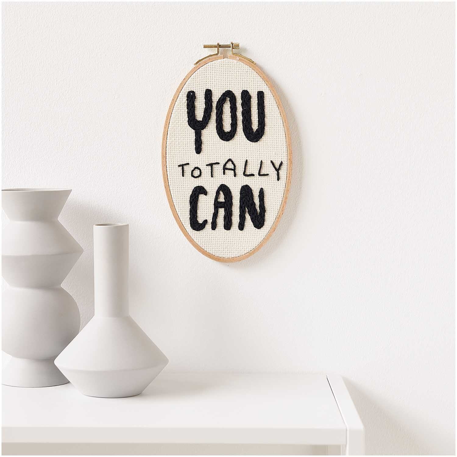 Punch Needle Packung Bild You Totally Can oval 13x21cm Punch Needle Packung Bild You Totally Can oval 13x21cm