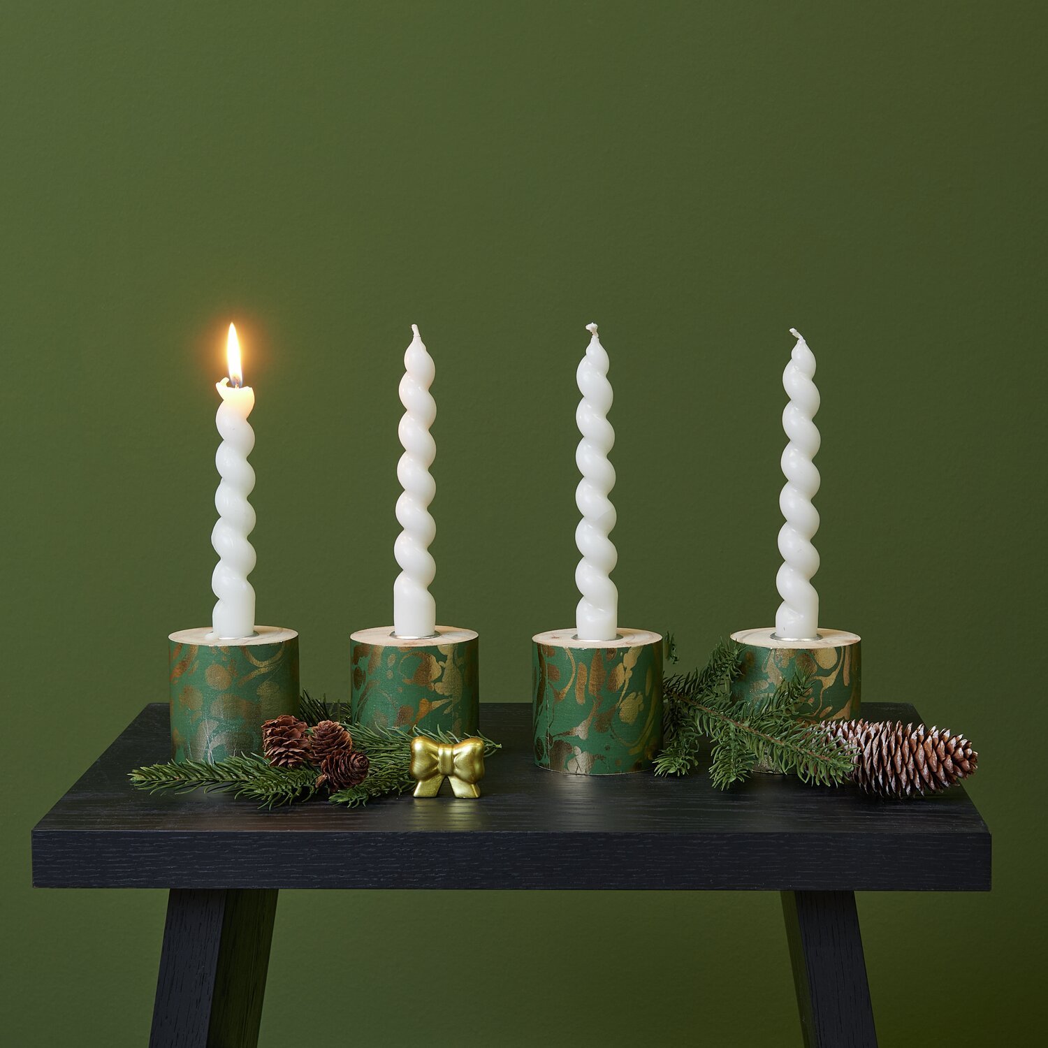 Paper Patch Weihnachtsmarkt marmoriert 30x42cm Farbe Grün-Gold von Rico Design