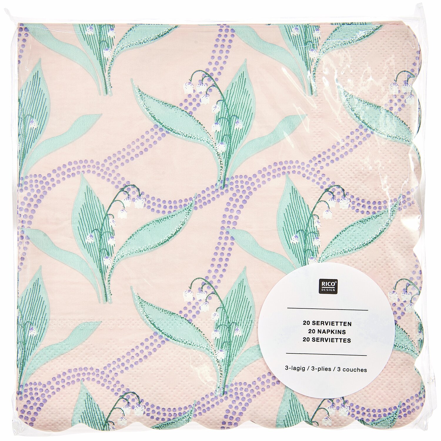 Servietten Schneeglöckchen 20 Stück 32x29,5cm von Rico Design