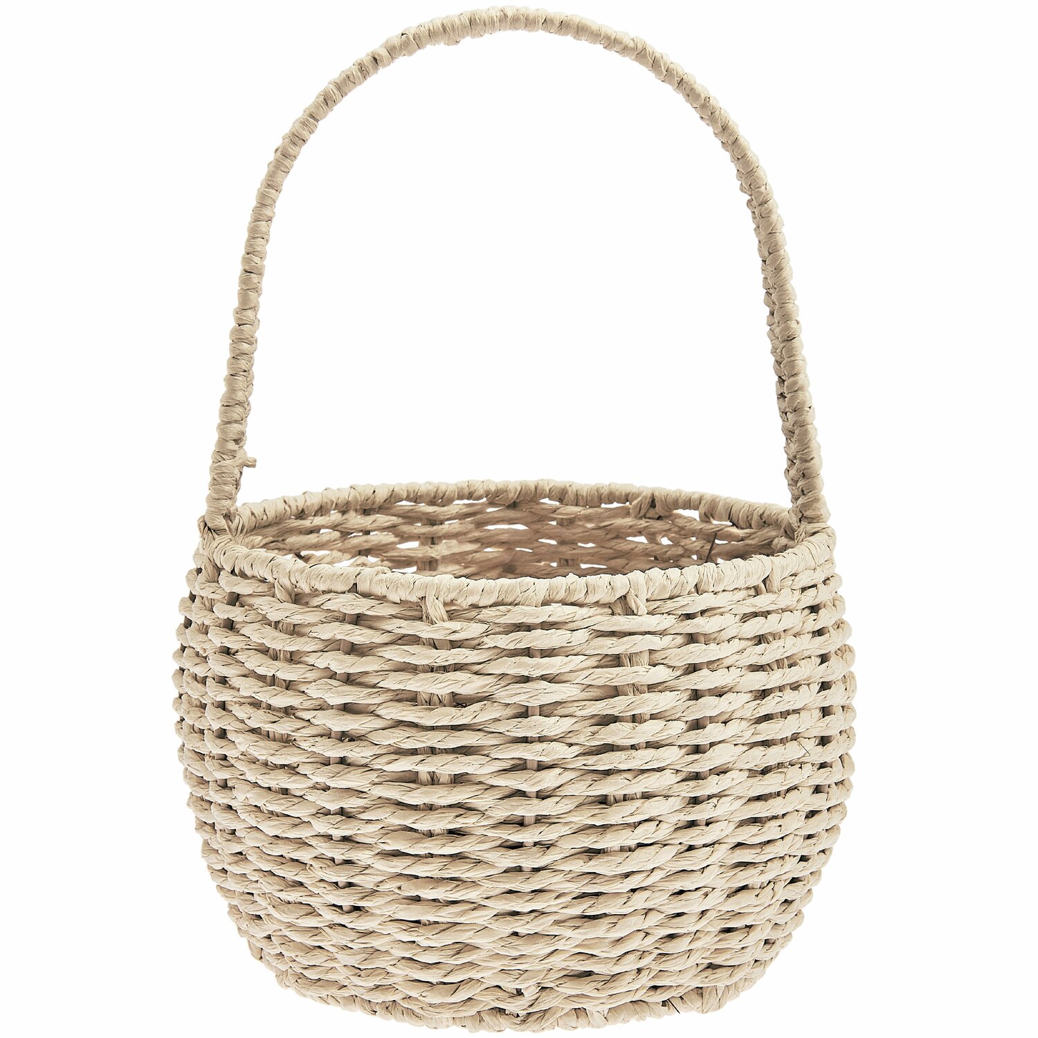 Korb rund: Naturfarbener, geflochtener Korb von Rico Design, ideal für Dekorationen, 28xØ18cm.