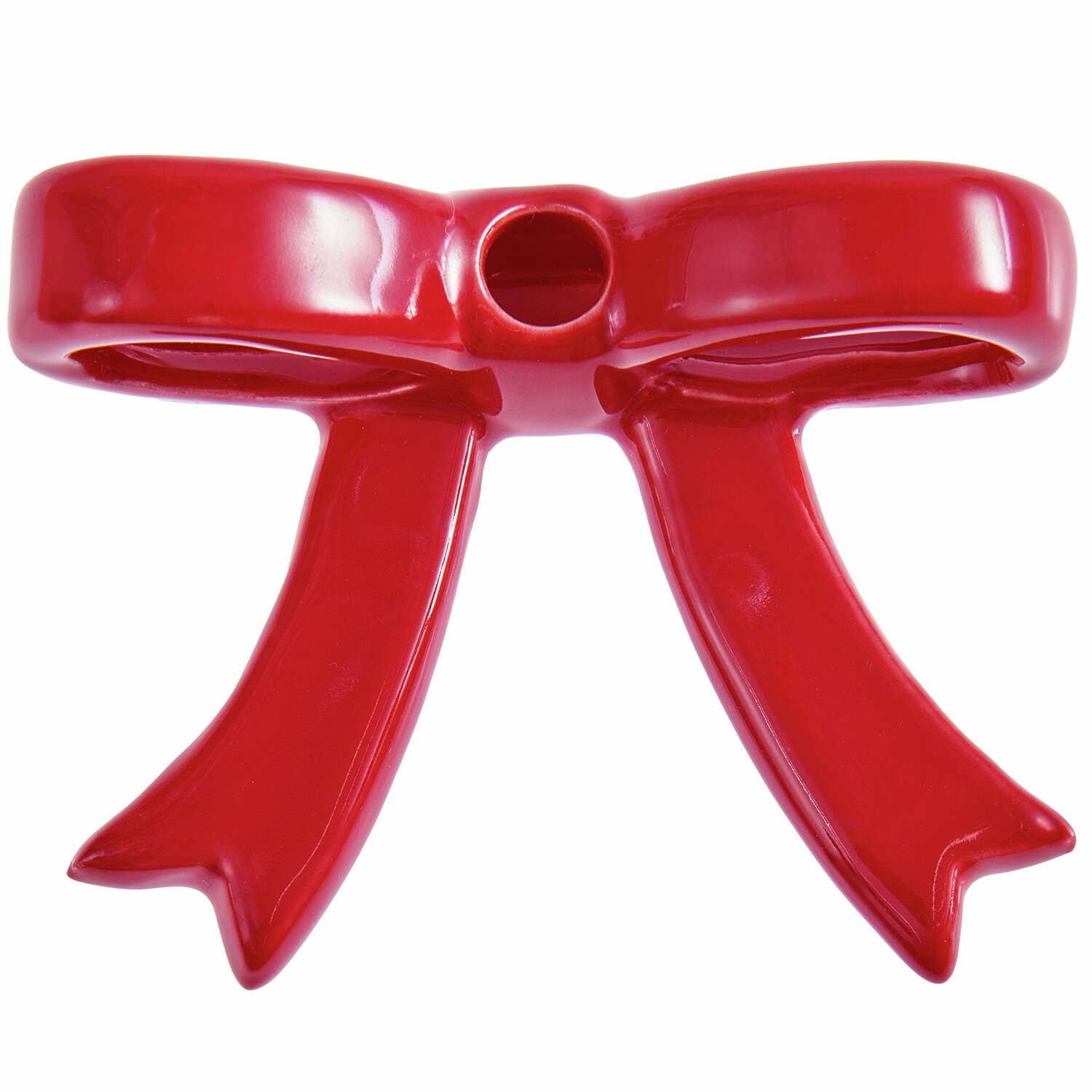 Keramik Kerzenhalter Schleife Rot 3,4x10,4x7,5cm von Rico Design