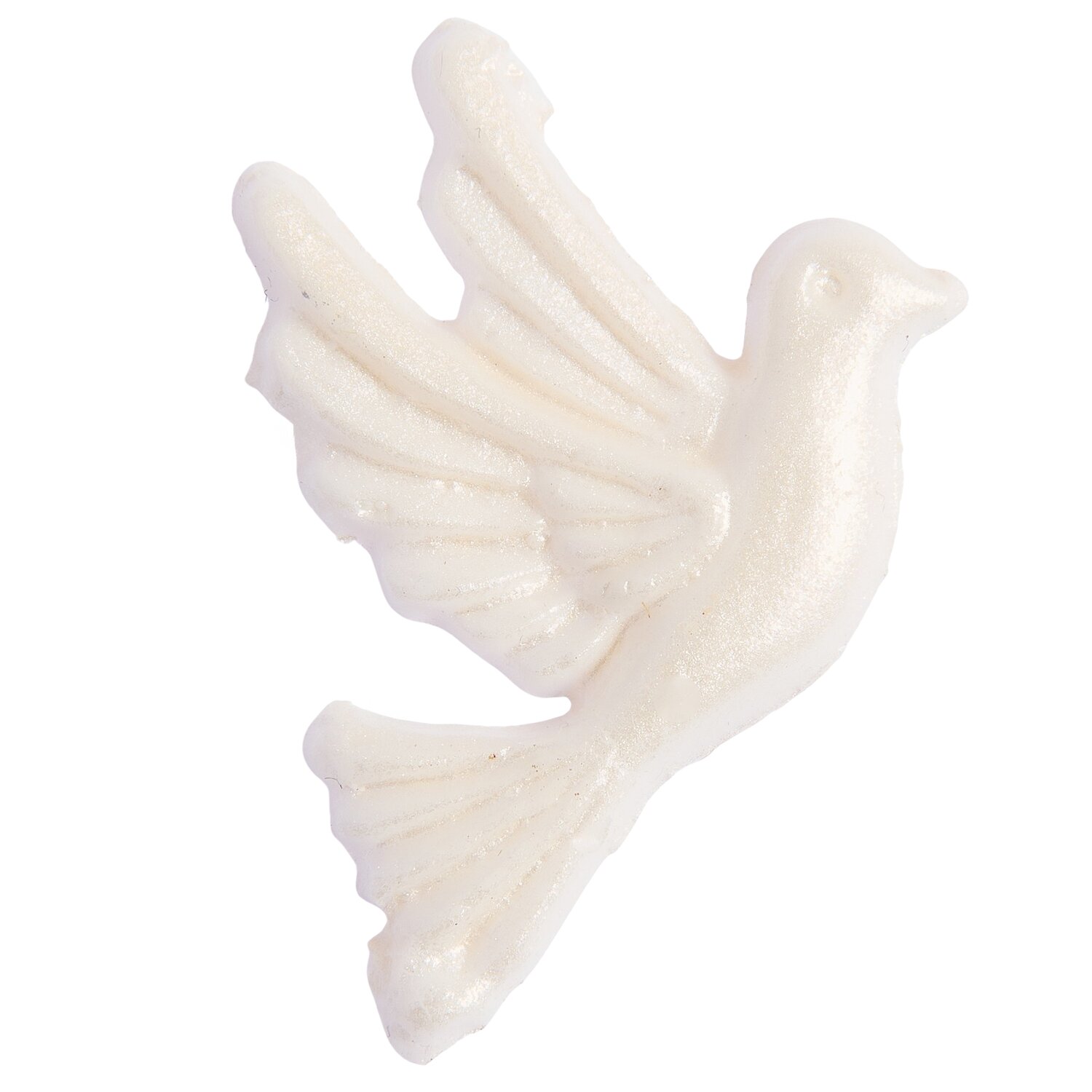 Wachsdekor Taube Weiß Perlmutt Farbe Rechts fliegend von Rico Design