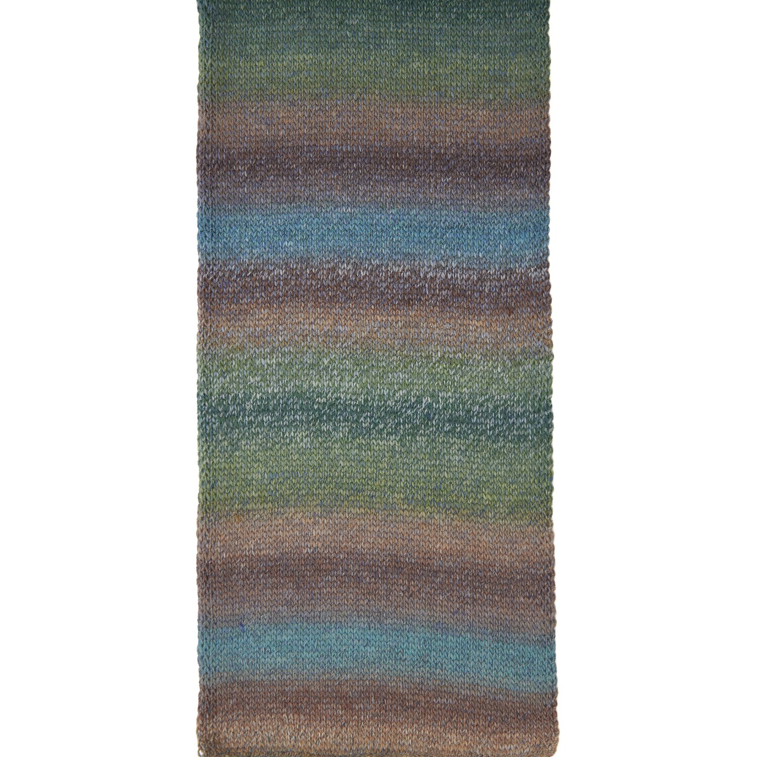 Creative Melange Alpaca Wonderball dk, Winter: Strickmuster in Blau-, Grün- und Brauntönen, 100g 300m. Ideal für warme, farbenfrohe Projekte.