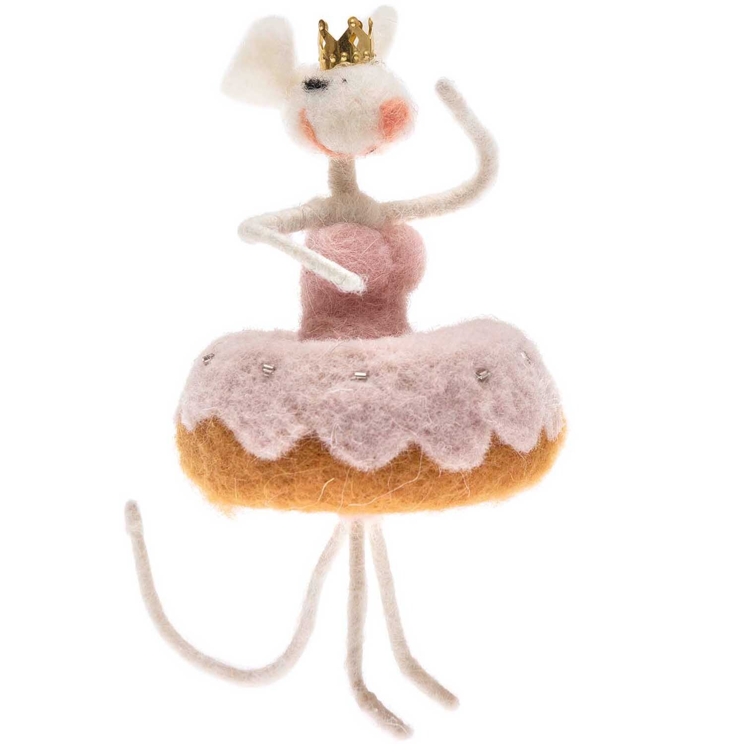 Tanzmaus handgefilzt rosa 17cm Tanzmaus handgefilzt rosa 17cm