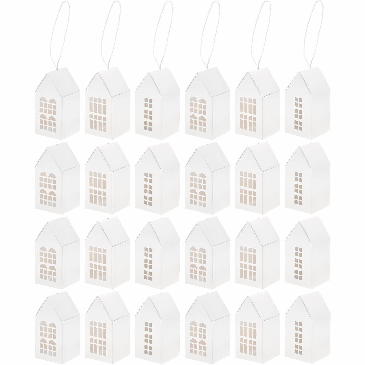 Adventskalender Papphäuser 24 Stück 7x5x5cm Farbe Weiß von Rico Design