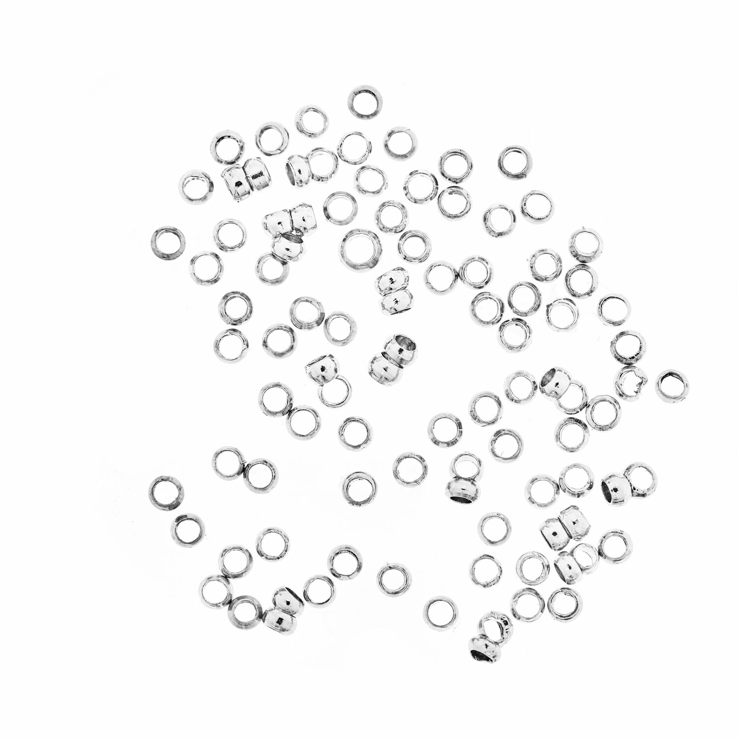 QuetschPerle silber 2mm 100 Stück