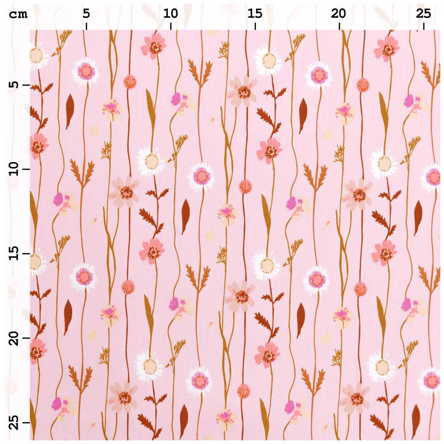 Stoffabschnitt Druckstoff Wildblumen rosa 50x140cm Stoffabschnitt Druckstoff Wildblumen rosa 50x140cm