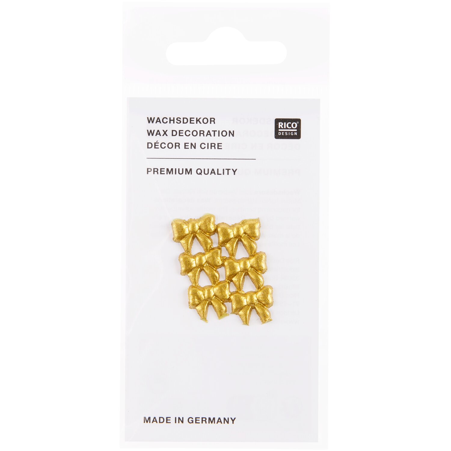 Wachsdekor Schleife klein Farbe Gold von Rico Design