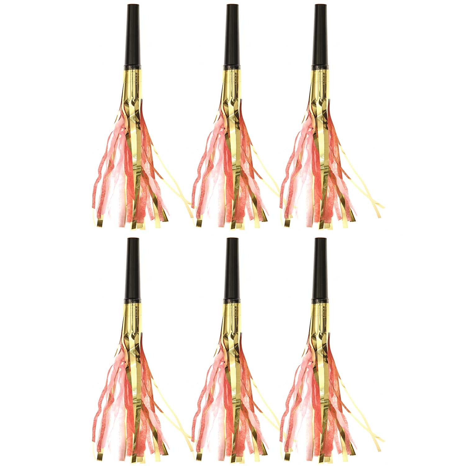 Partytröten Flitter rosa-gold 6 Stück Partytröten Flitter rosa-gold 6 Stück