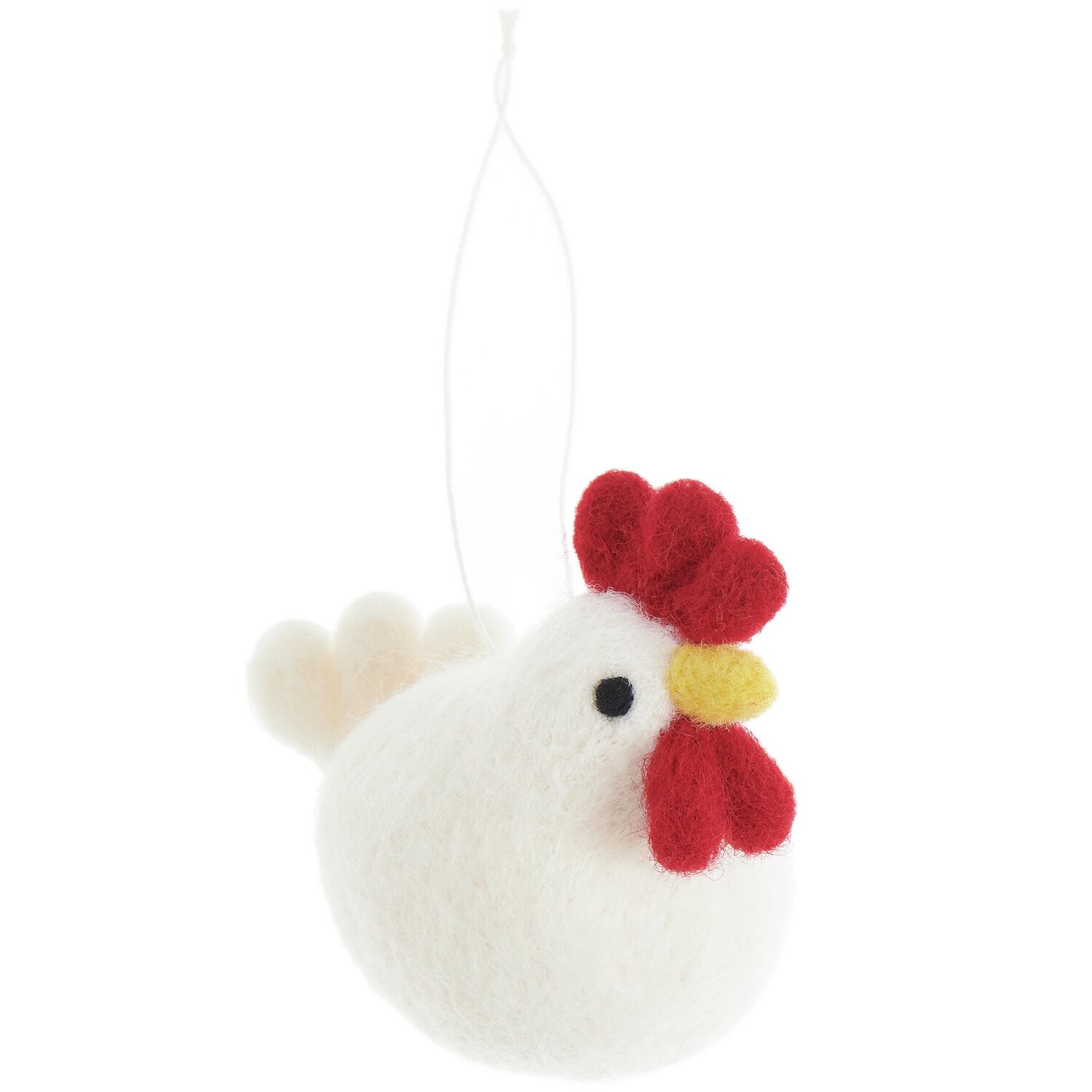 Aufhänger Filz-Huhn Weiß 8x5x9cm von Rico Design
