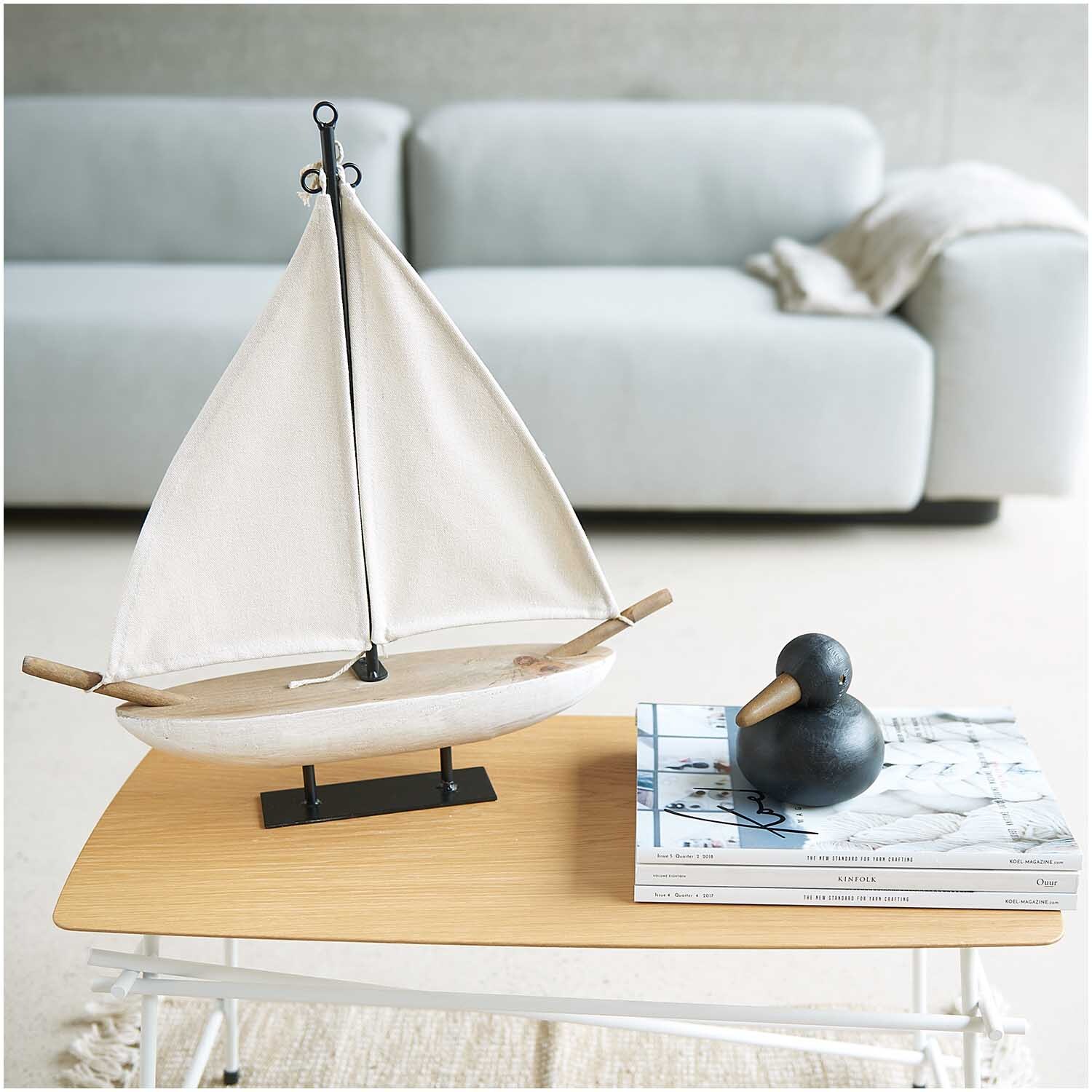 Segelboot aus Holz 41,5x47cm
