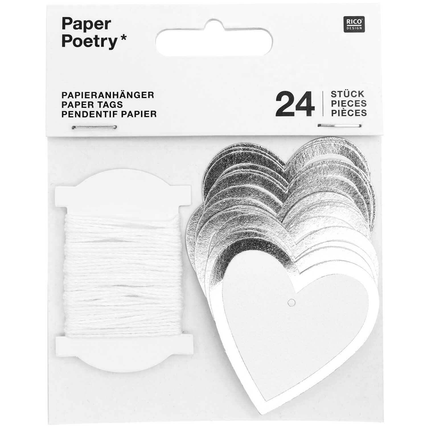 Paper Poetry Papieranhänger Herzen M 24 Stück Paper Poetry Papieranhänger Herzen M 24 Stück