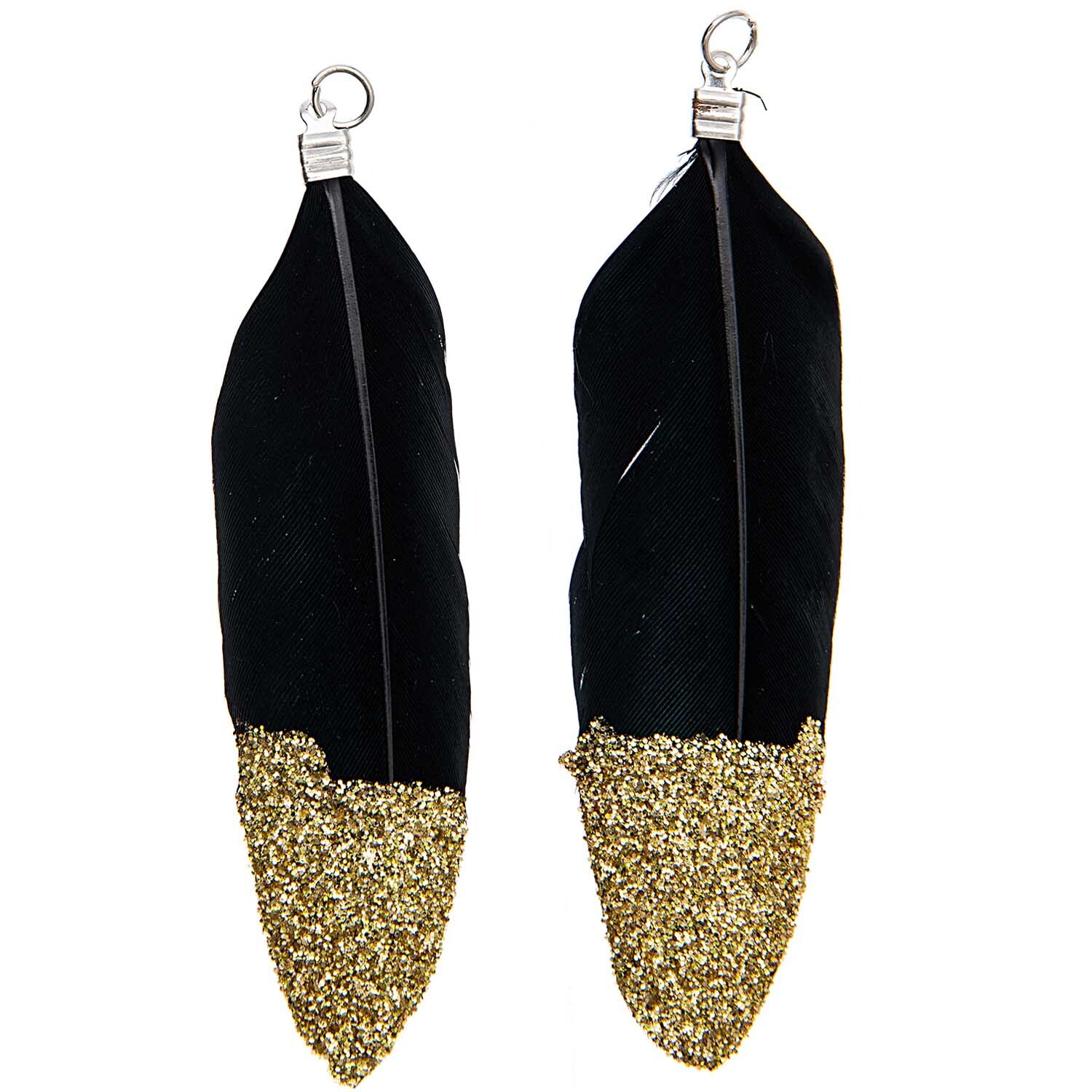 Jewellery Federn mit Öse Glitzer 2 Stück Jewellery Federn mit Öse Glitzer 2 Stück